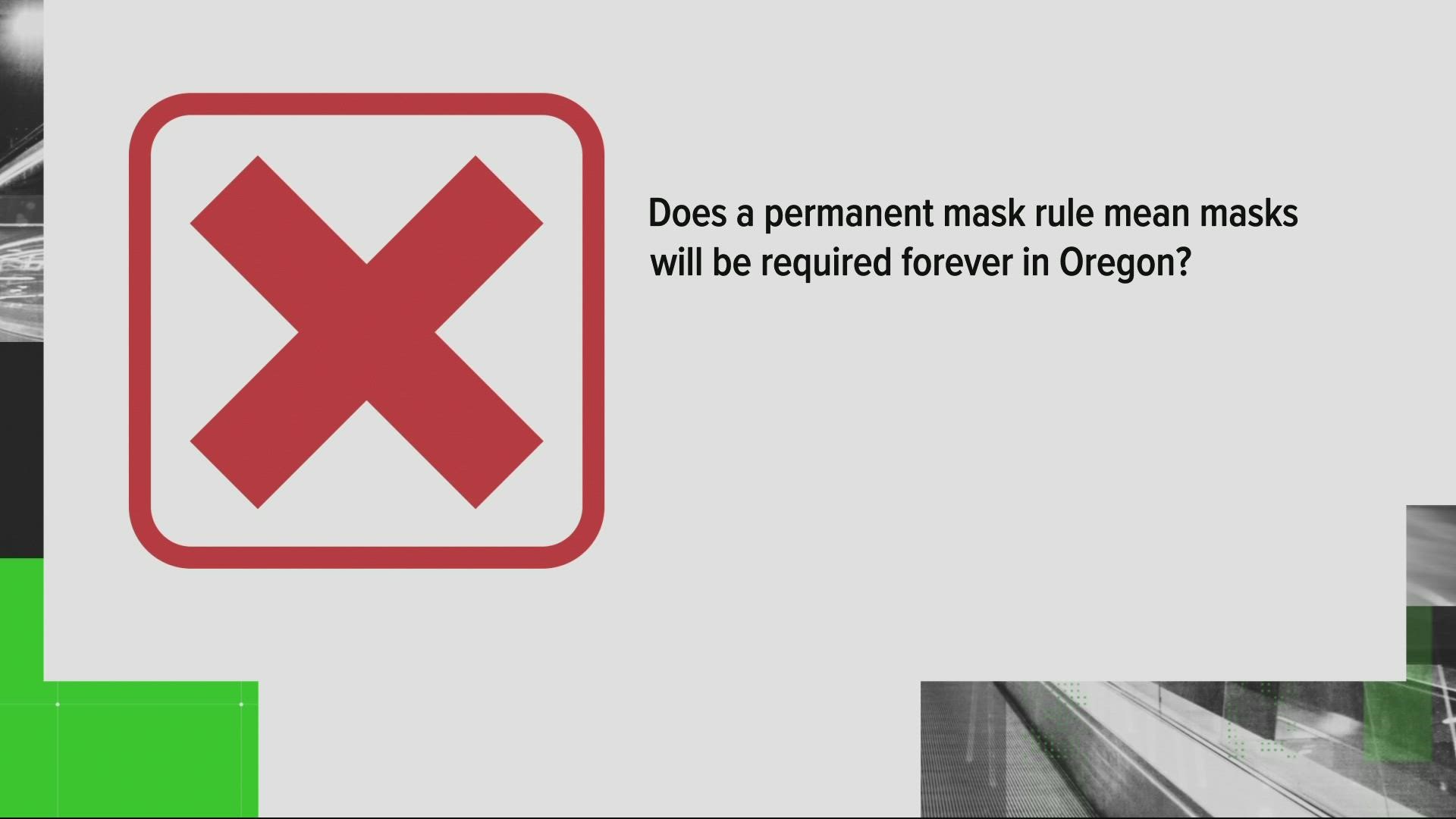 The "permanent" designation means the rule would have no built-in expiration date, but state health officials could still lift it when it's safe to do so.