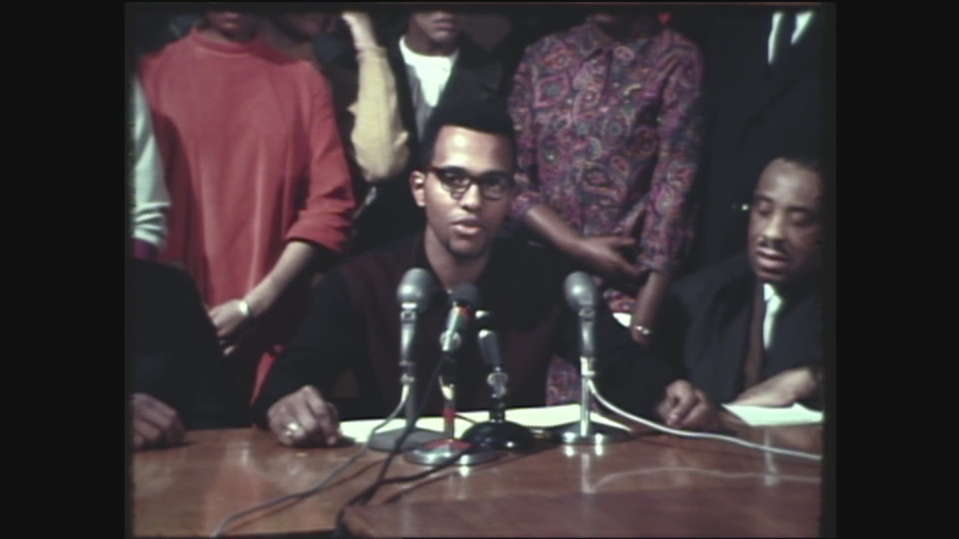Archive video shows demonstrations, speeches following the death of civil rights activist Martin Luther King, Jr.