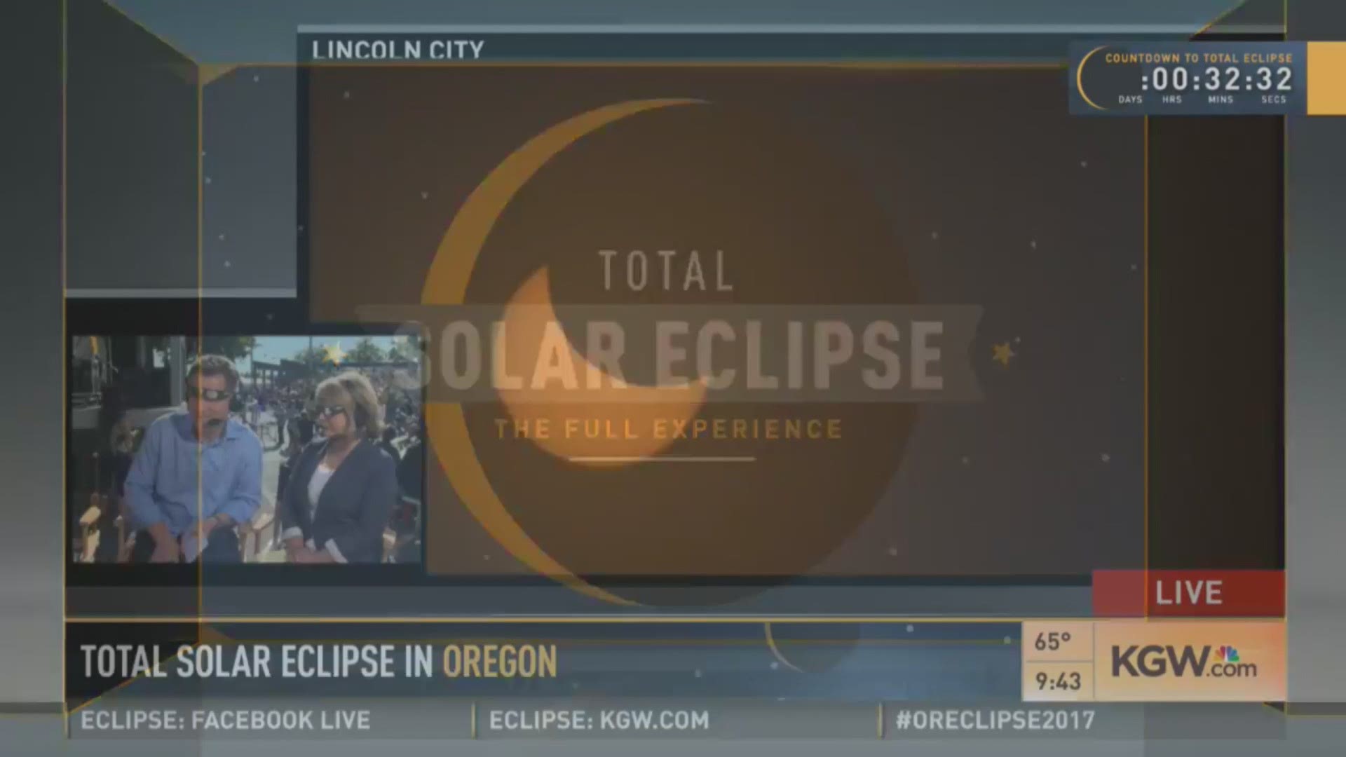 KGW's live coverage of the Great American Eclipse in Oregon on Aug. 21, 2017.