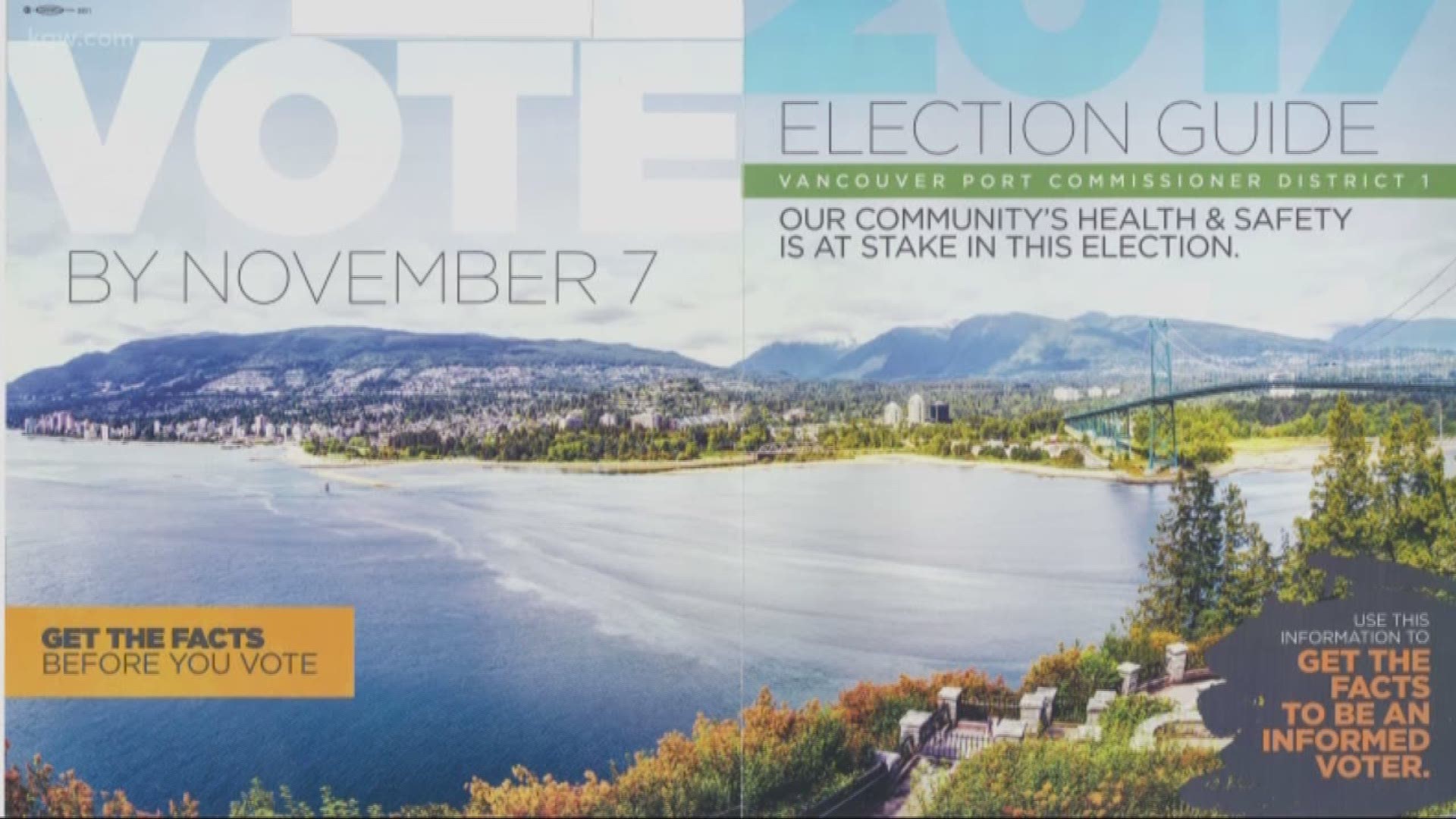 The campaign mailer showed Vancouver, BC 
