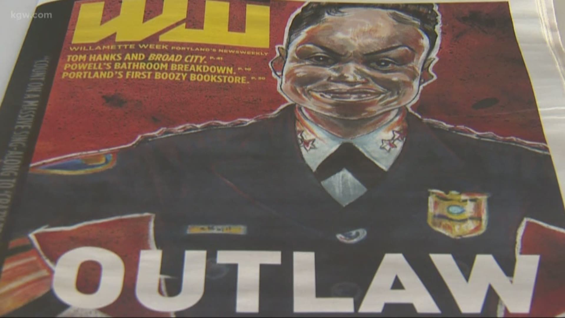 Mayor Wheeler called out the image of Chief Outlaw on Willamette Week's cover.