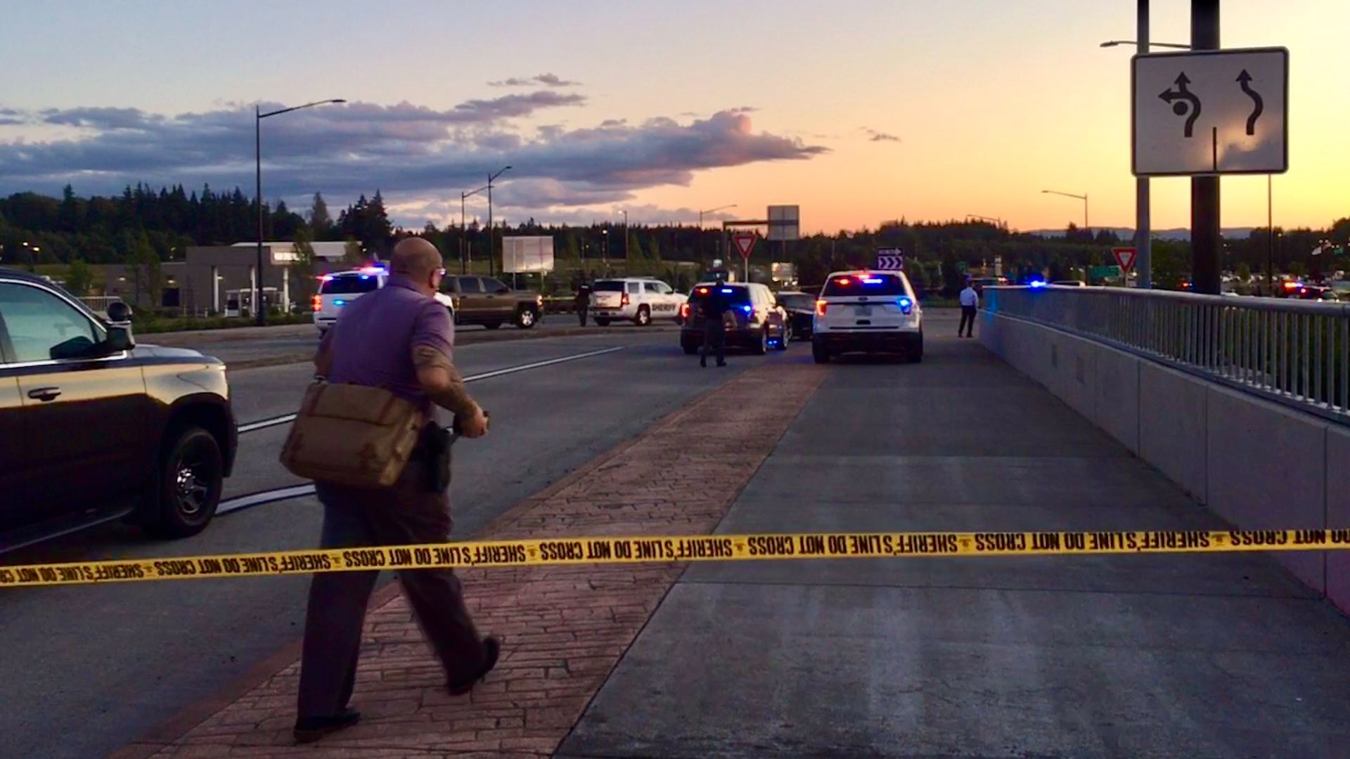 A man led police on a high-speed chase that ended with a shooting on an I-5 overpass.