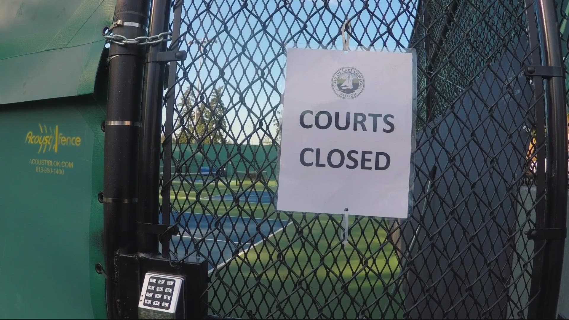 The city council voted earlier this month to close the courts at George Rogers Park. The move was due to noise complaints from nearby residents.