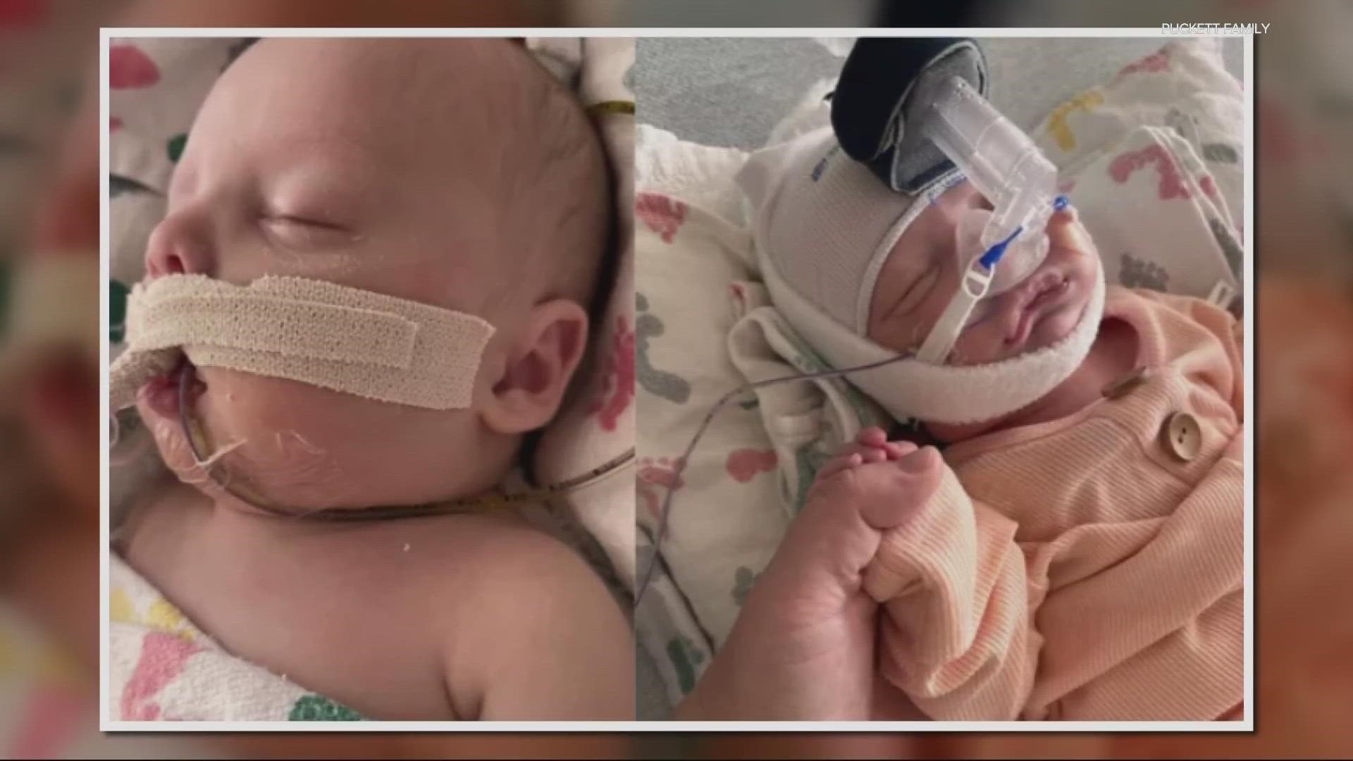 Hartlee and Holden Puckett were born in December. Now, just around two months old, they're battling the respiratory illness inside the ICU.