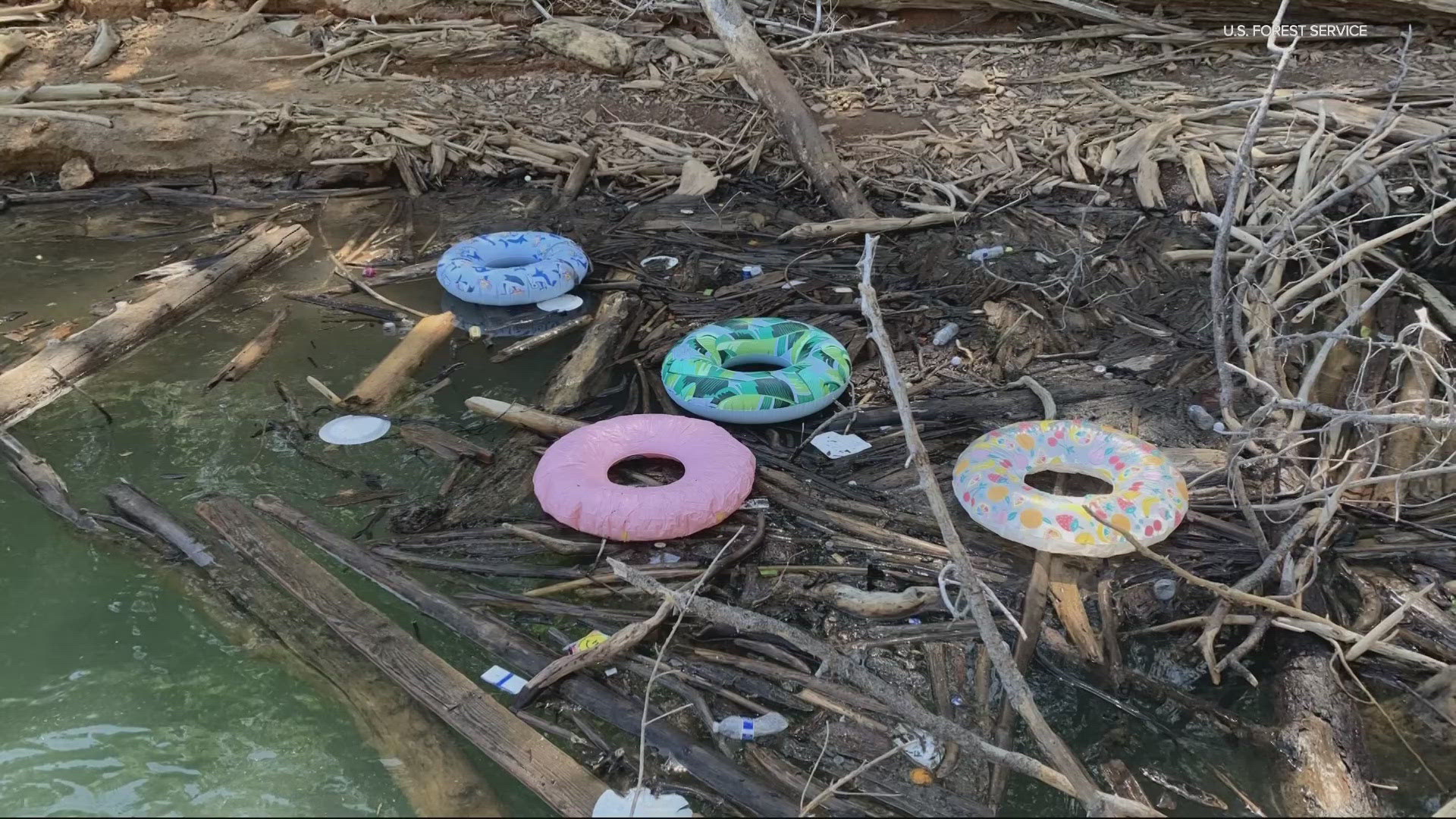 The university put out a statement, thanking the U.S. Forest Service for contacting them and apologizing for the trash left in and around the lake.