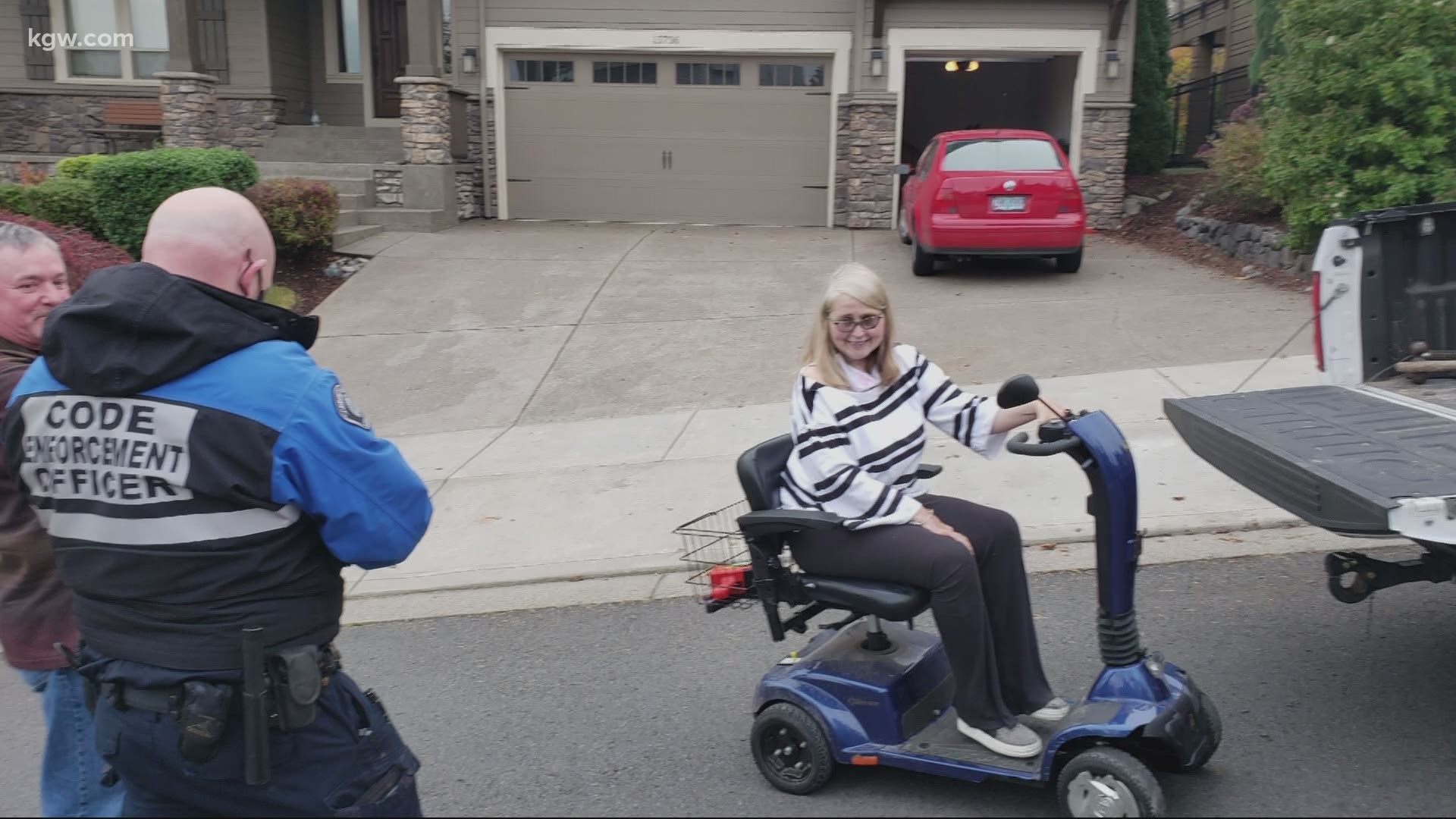 "Police get a bad rap sometimes but they worked diligently and really quickly to help me get my scooter back," Lynne Gibbons-Gray said.