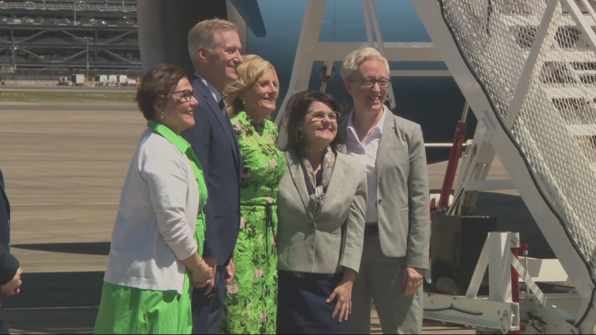The first lady's visit comes about a week before the Oregon primary election. She met with Gov. Kotek, Mayor Wheeler and Multnomah County Chair Vega Pederson.