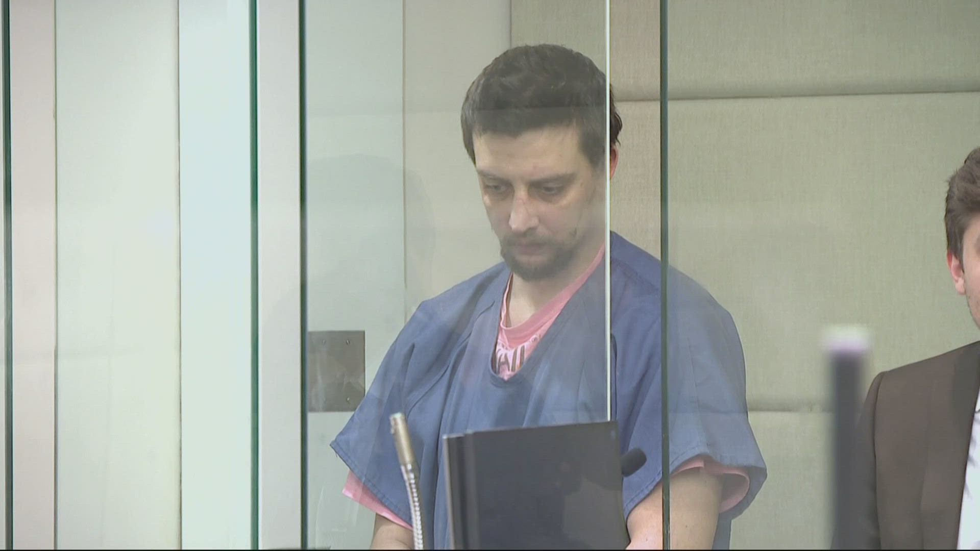 Jon French pleaded not guilty in a Multnomah County courtroom after police discovered Jeannie Enyeart's body in her car.