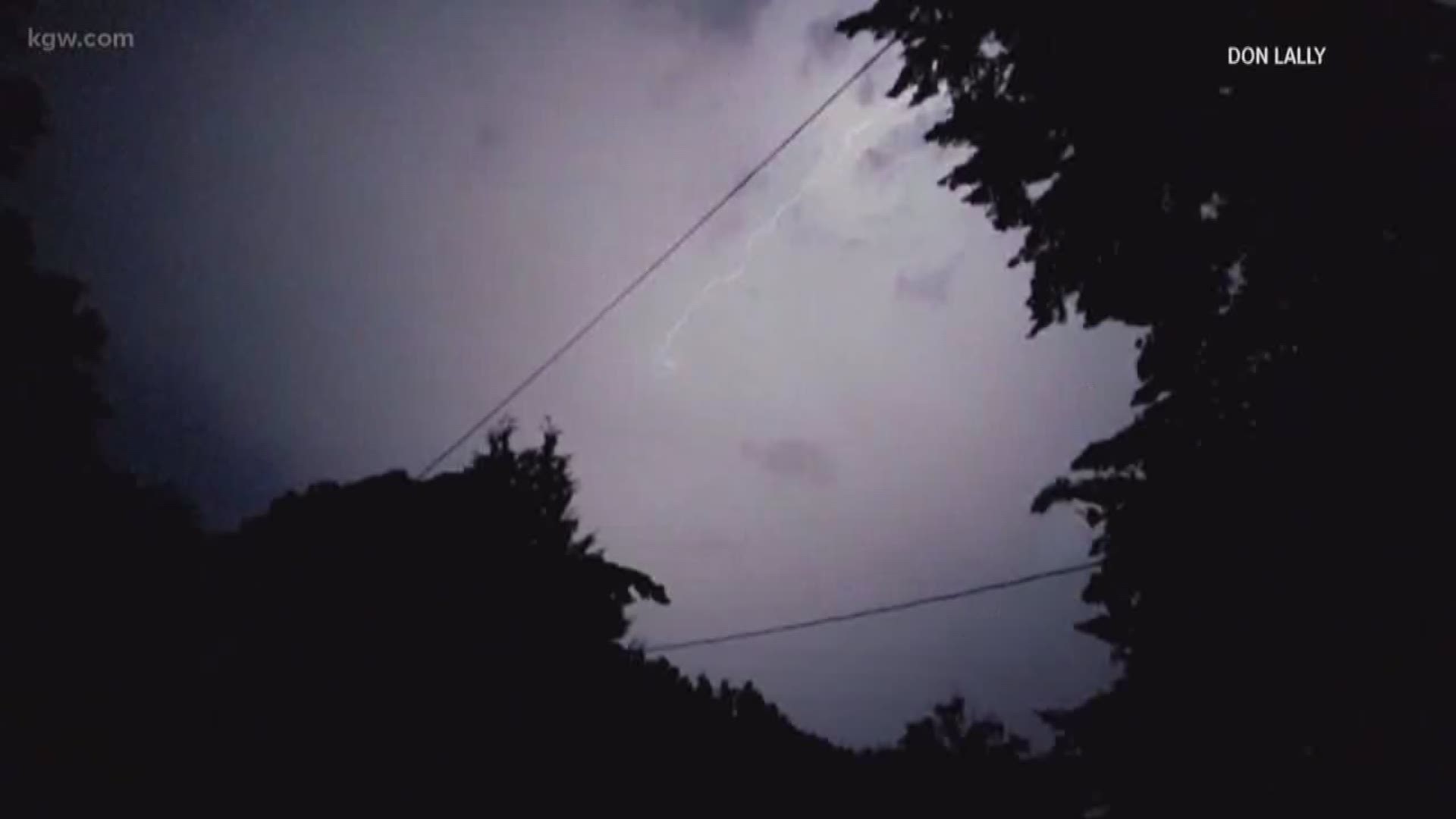 A KGW viewer, Don Lally, sent in this video of lightning in Tigard, Oregon on Wednesday, June 21, 2018.
