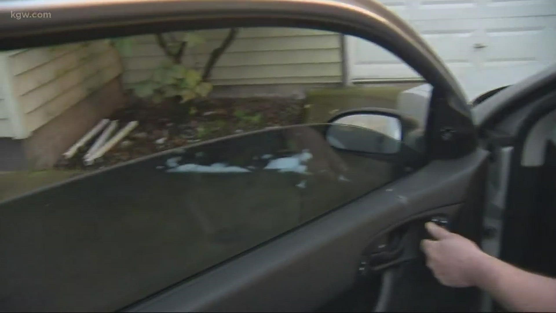 A Vancouver man says he is fortunate to be alive after getting tangled up with a trio of would-be car thieves.
