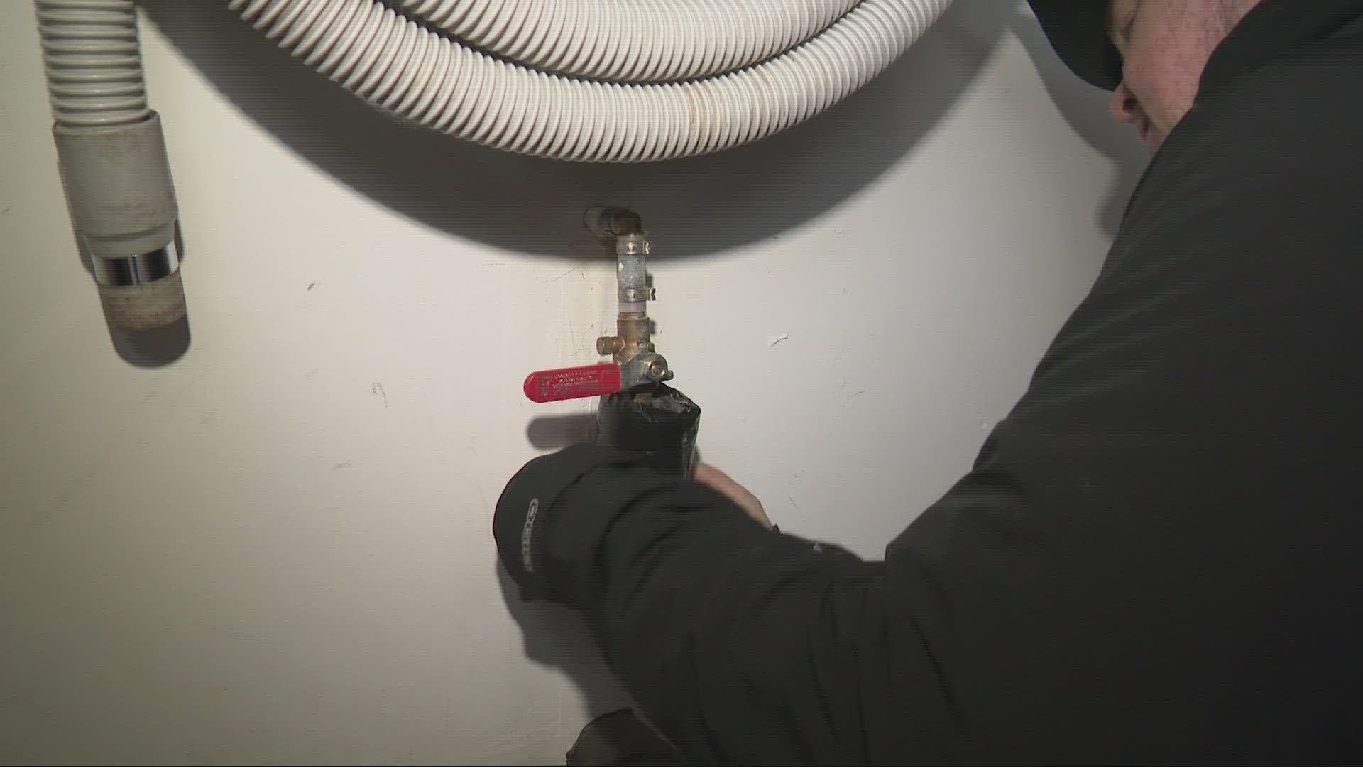 Plumbers recommend not skimping on turning up the heat, saying a burst pipe often leads to a pricier clean up than a heft electric bill.