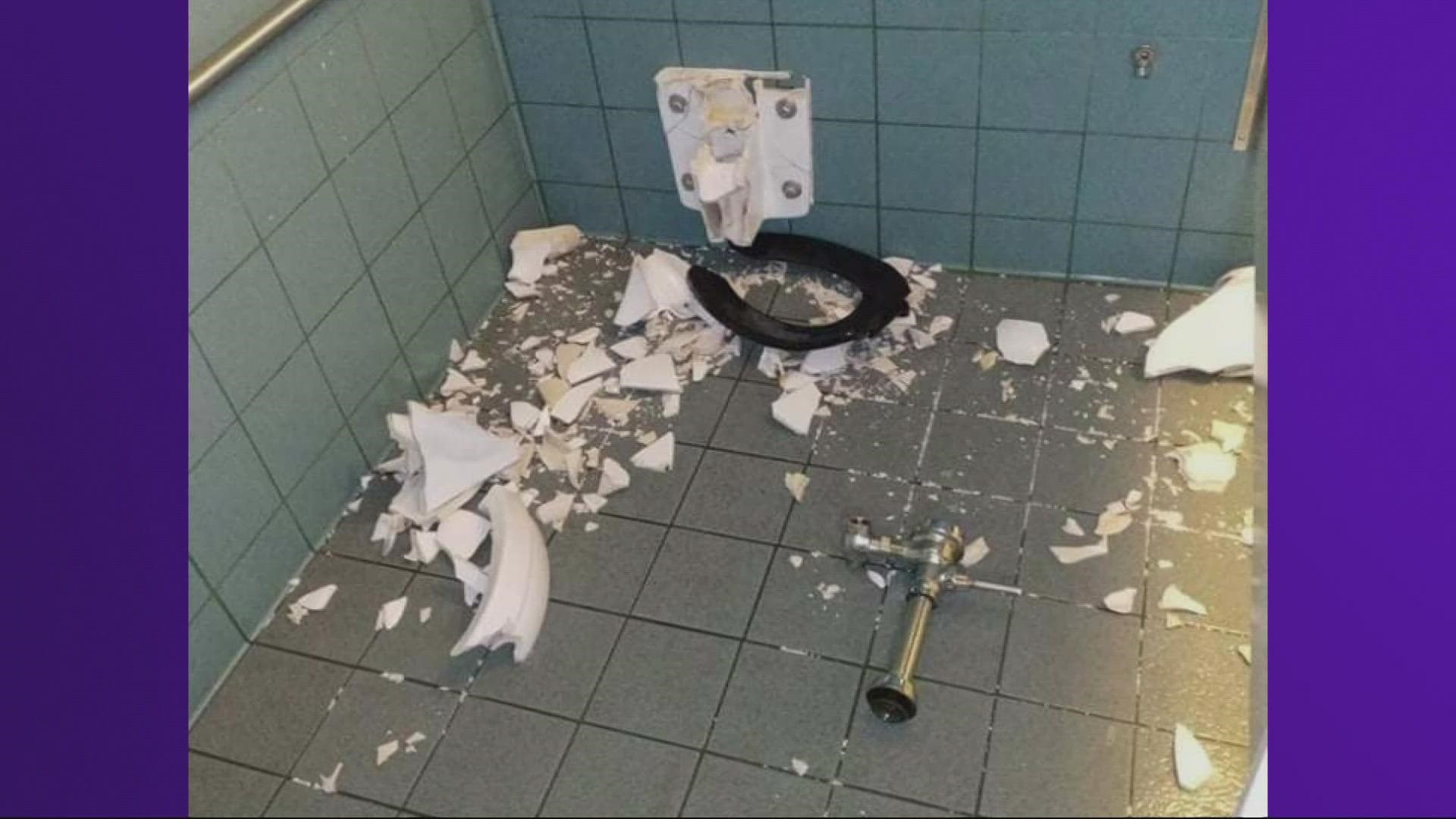 Forest Service officials said someone caused over $10,000 in damage to the restrooms at the Coldwater Lake Recreation Area last weekend.