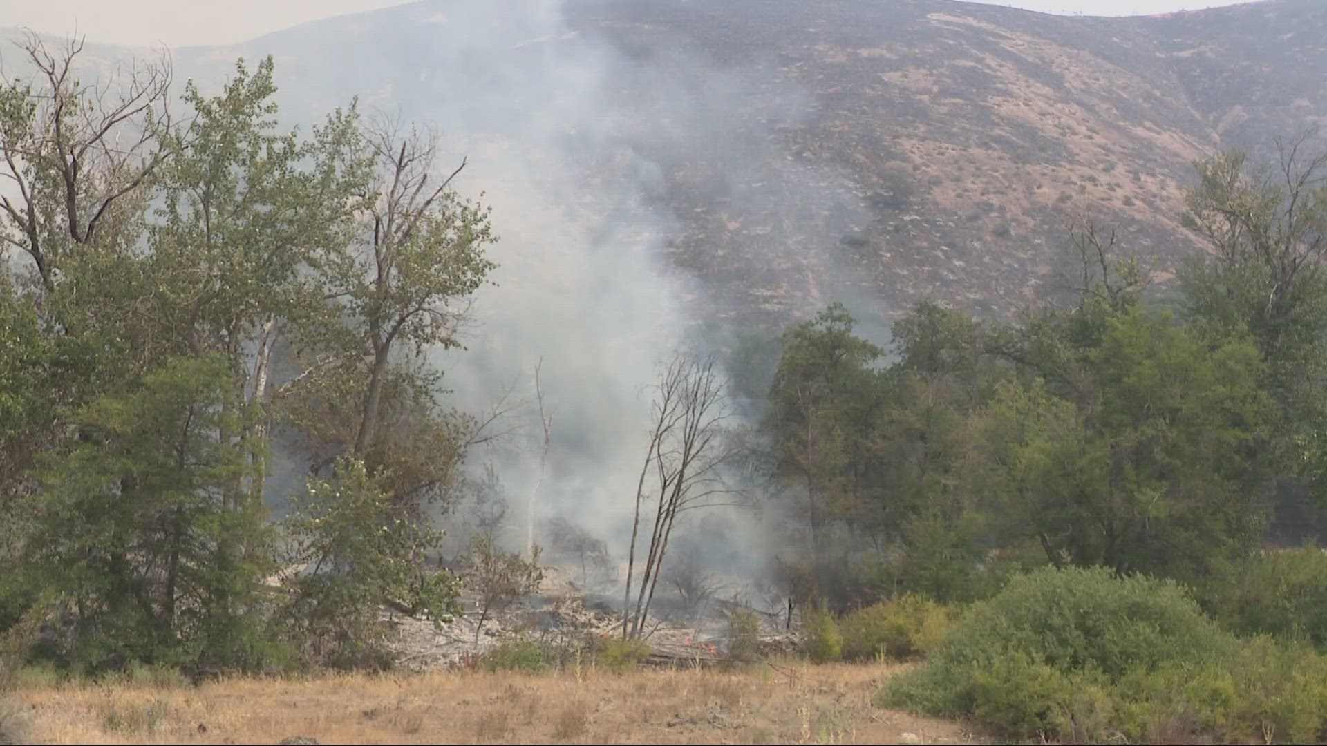 Crews are battling a wildfire burning near Friend, about 16 miles south of The Dalles. The fire started Tuesday afternoon.