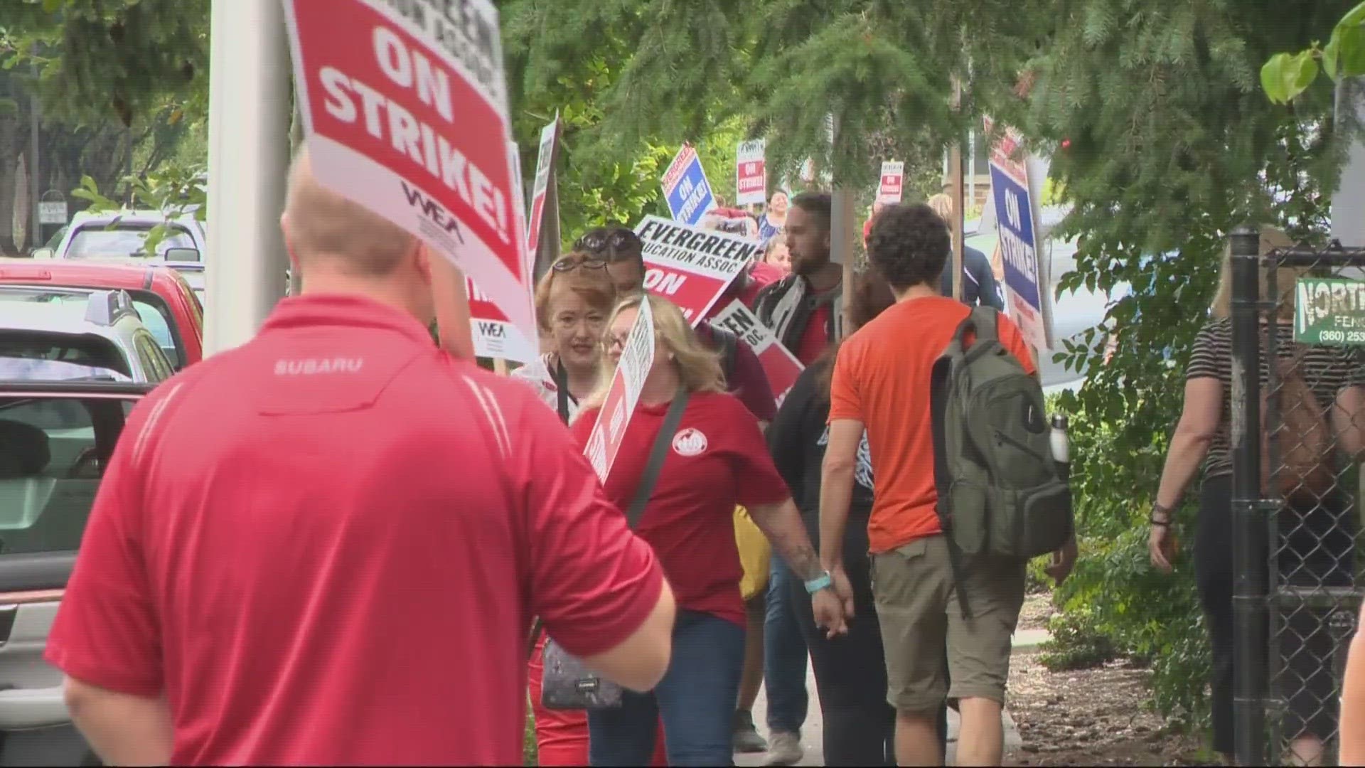 Battle Ground Public Schools said classes will start Wednesday as planned, despite ongoing contract bargaining. Camas teachers also went on strike Monday.