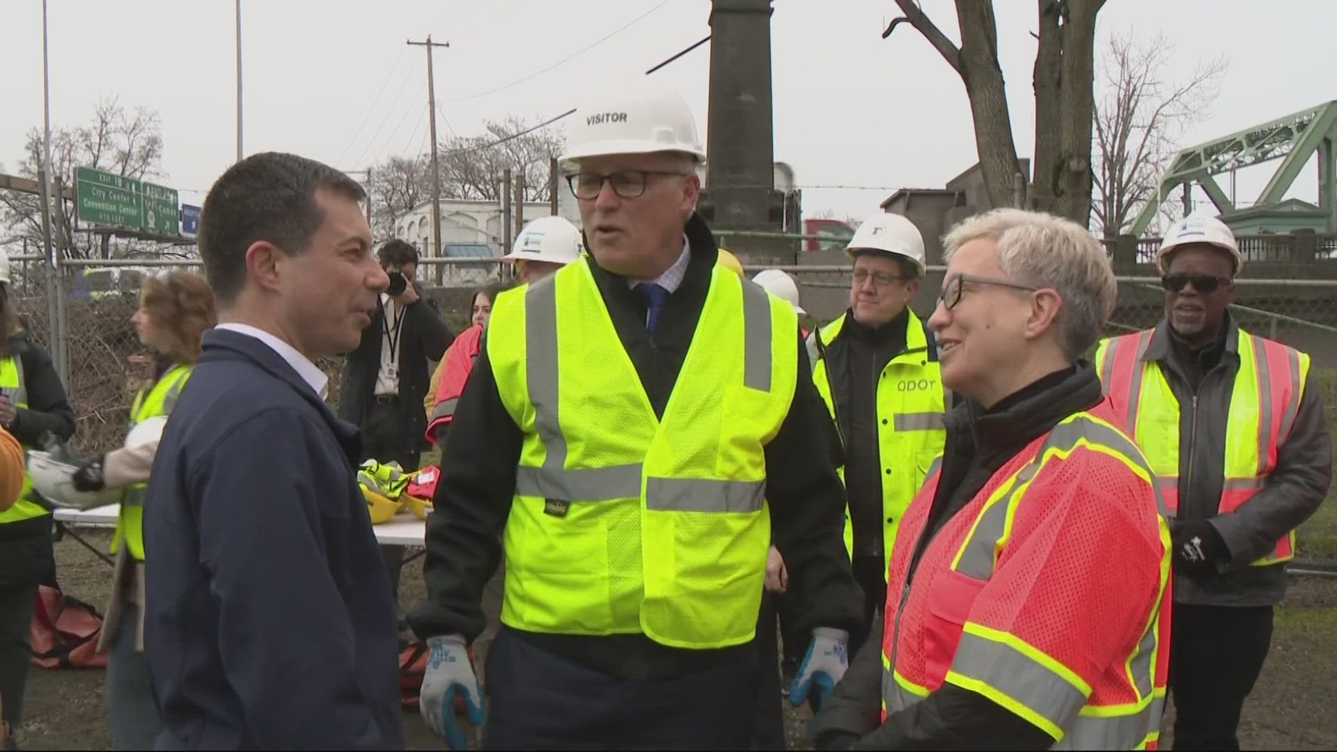 While visiting, U.S. Transportation Secretary Pete Buttigieg visited the area and expressed support for federal funding for the derelict bridge.