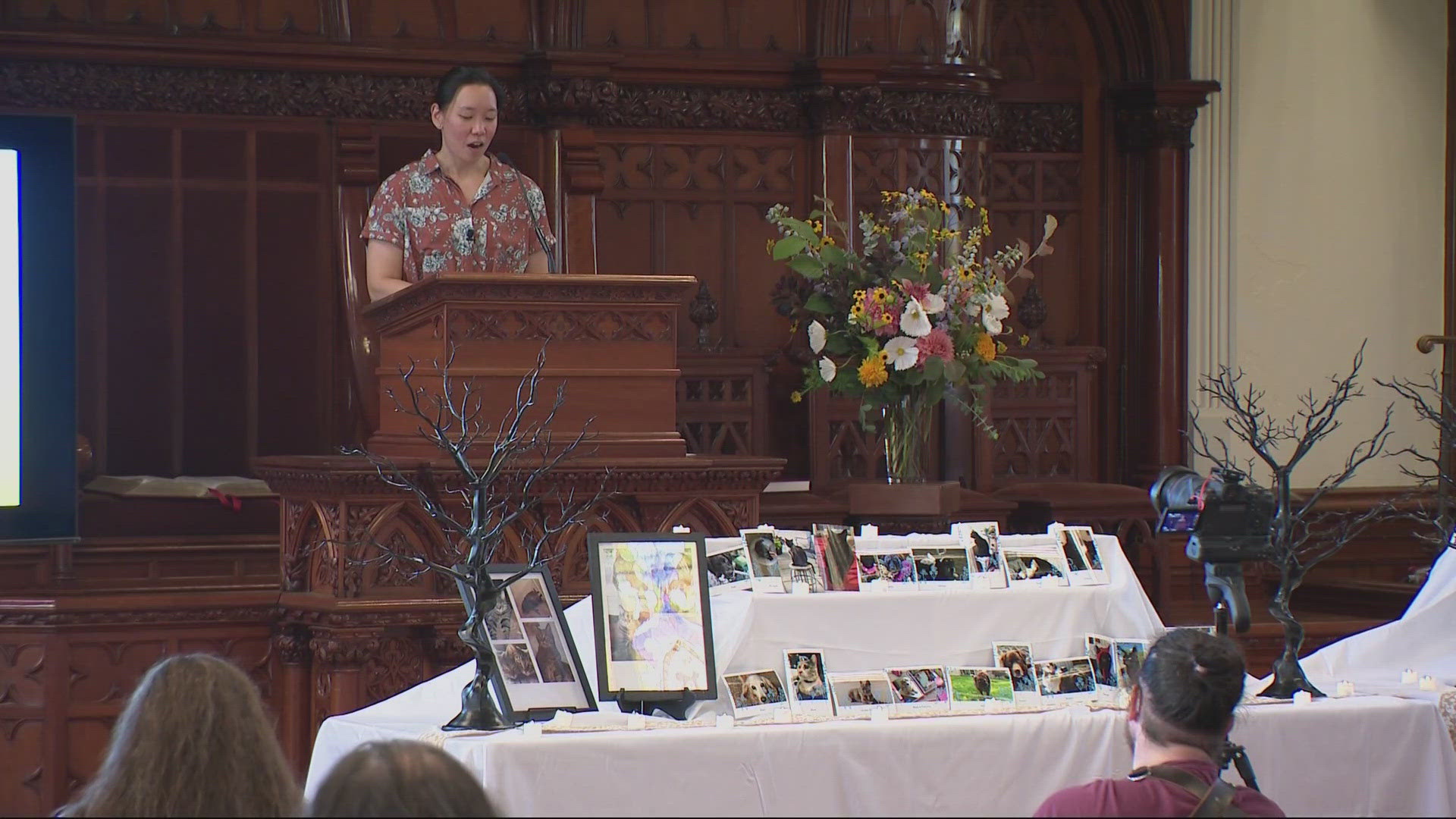 Animal hospital DoveLewis hosted the service at the First Presbyterian Church as part of its Pet Loss Support Program.