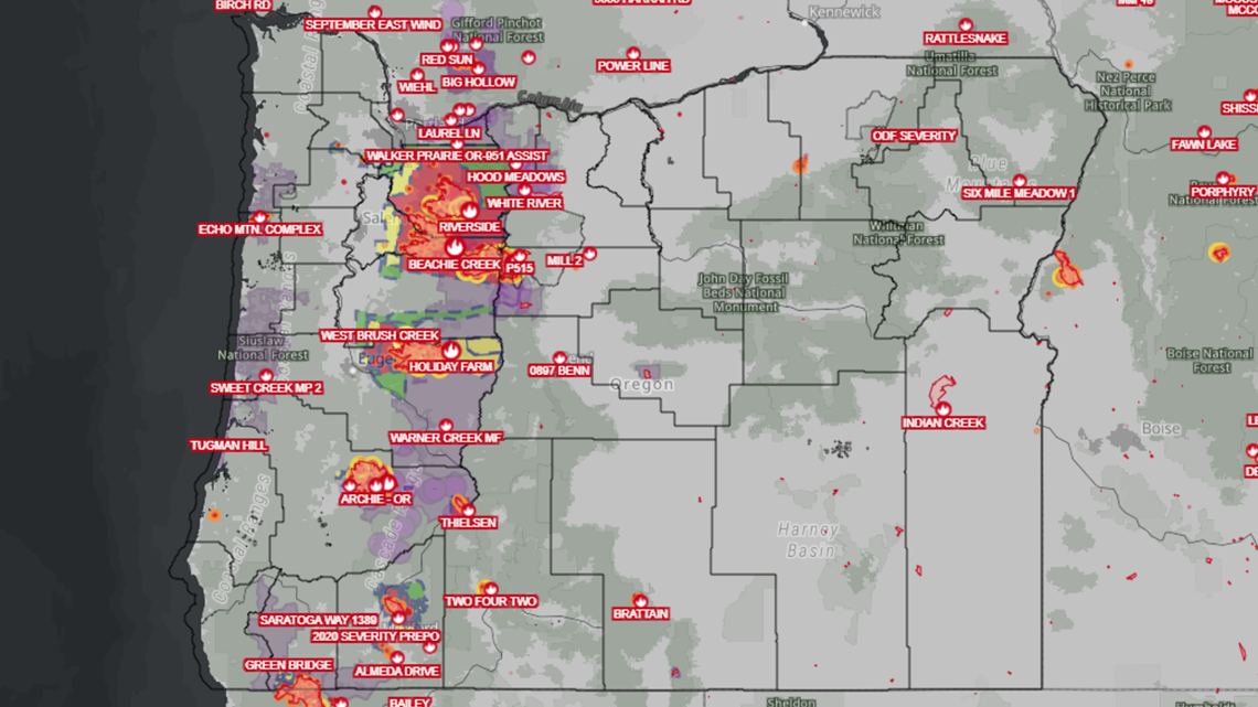 Where Are Wildfires Burning In Oregon Kgw Com