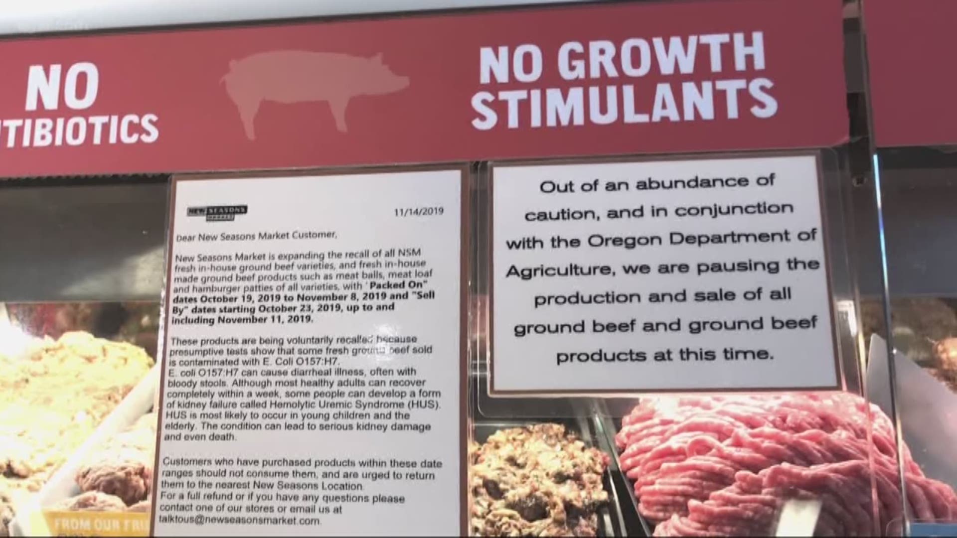 New season shoppers won't be able to get ground beef at any of their stores for a while. They found some of their meat is contaminated with e-coli.