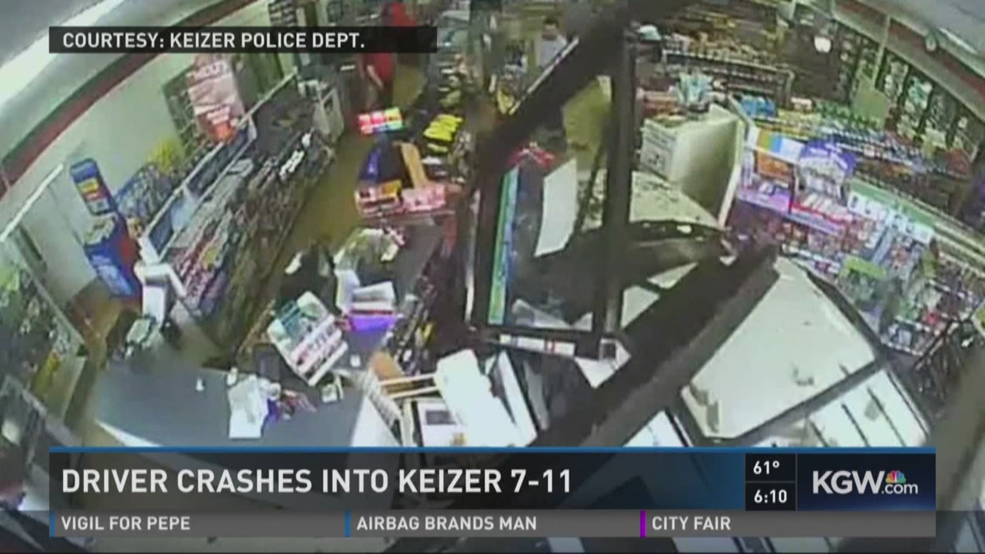 First-time driver crashes into Keizer 7-Eleven