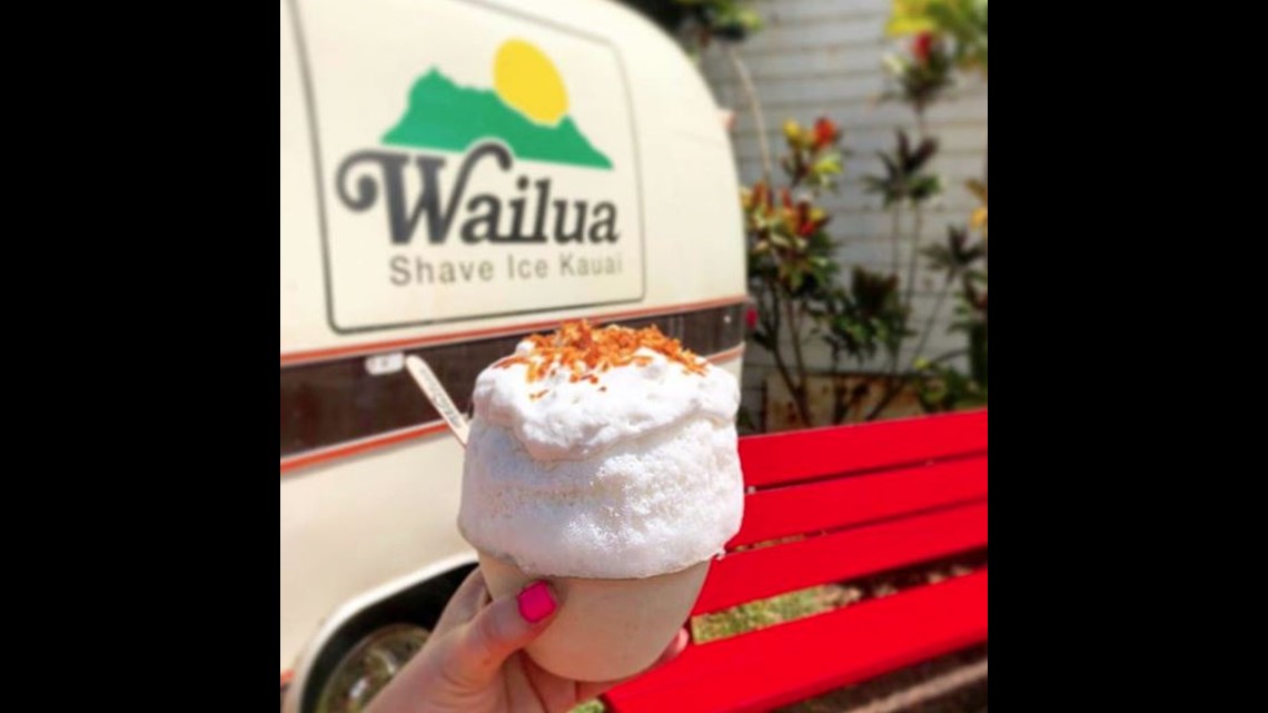 Gourmet shaved iced treats at Wailua Shaved Ice
