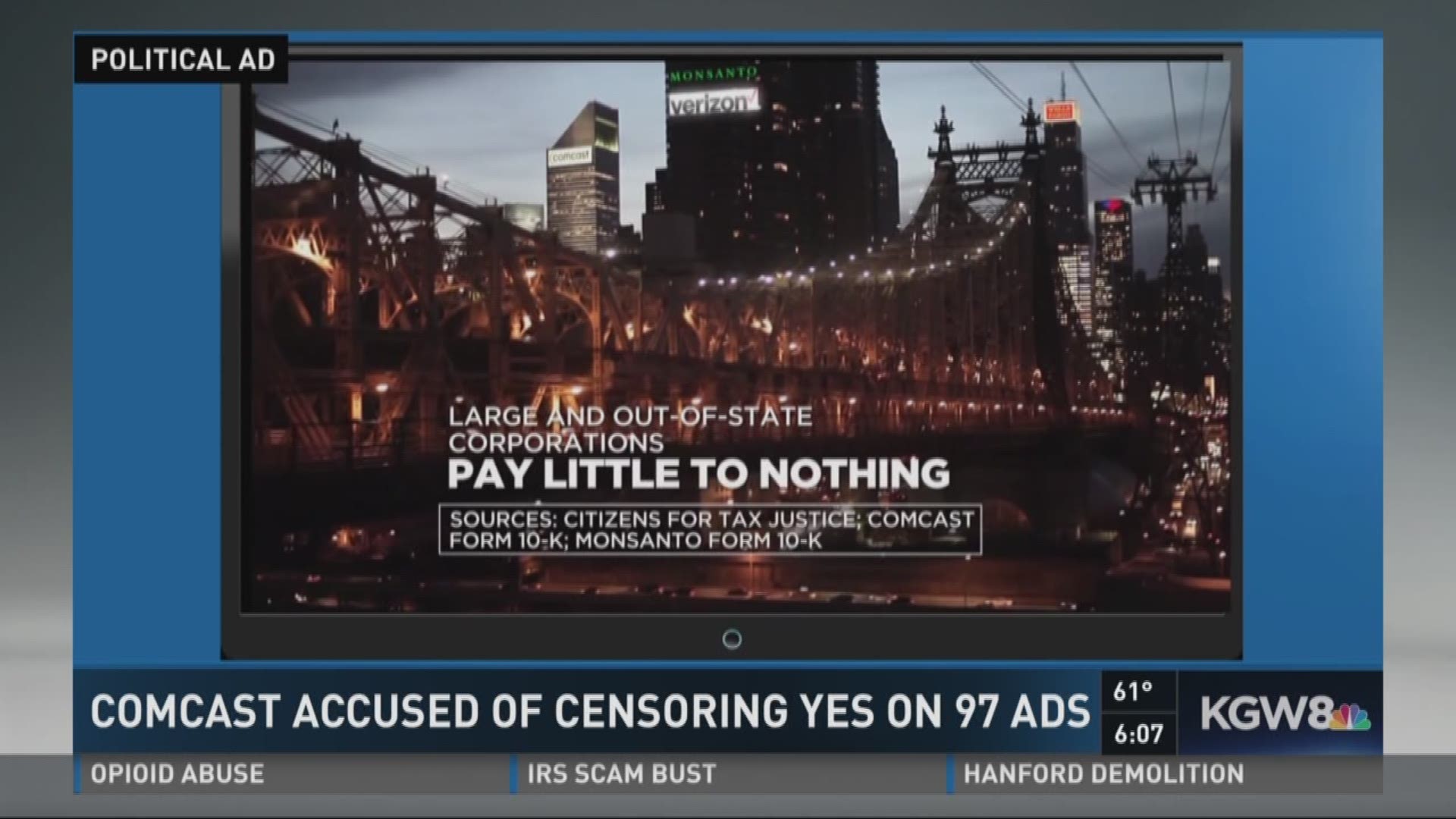 Comcast accused of censoring 'Yes on 97' ads