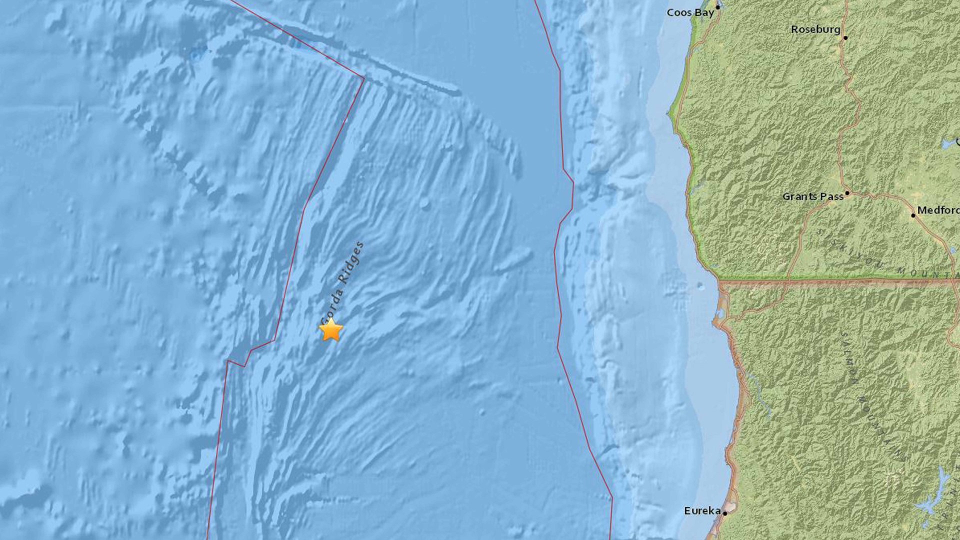 Swarm of earthquakes off Southern Oregon coast