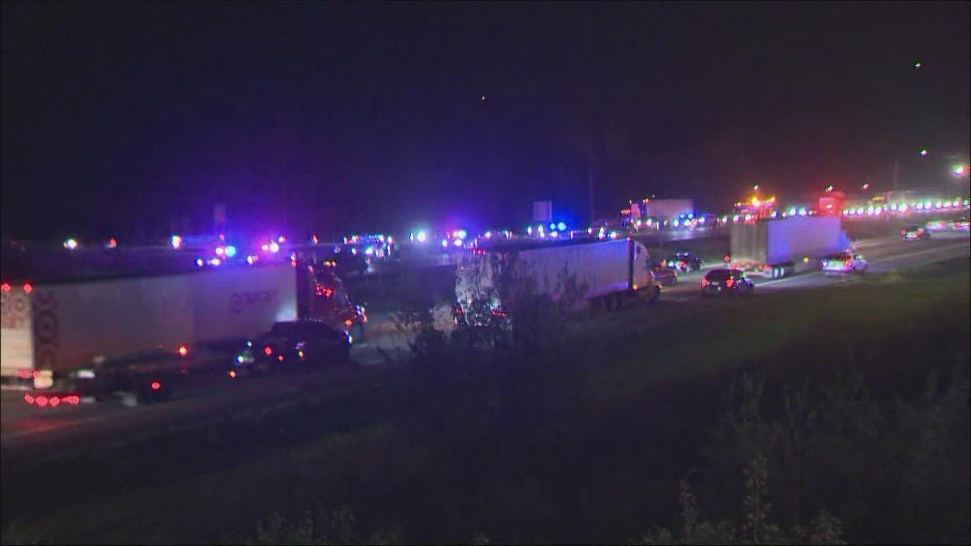 Both directions of I-5 were closed near La Center in Clark County on Friday night following a car chase involving an attempted murder suspect.