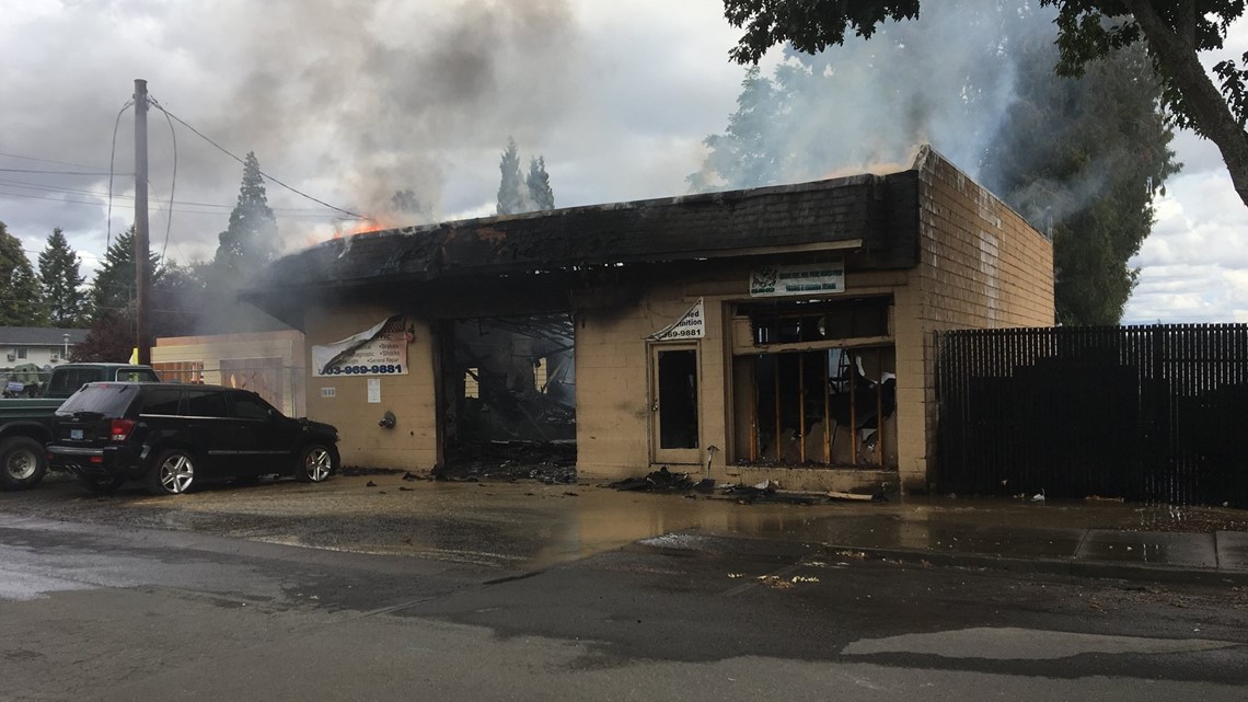 Fire destroys auto body shop in Forest Grove
