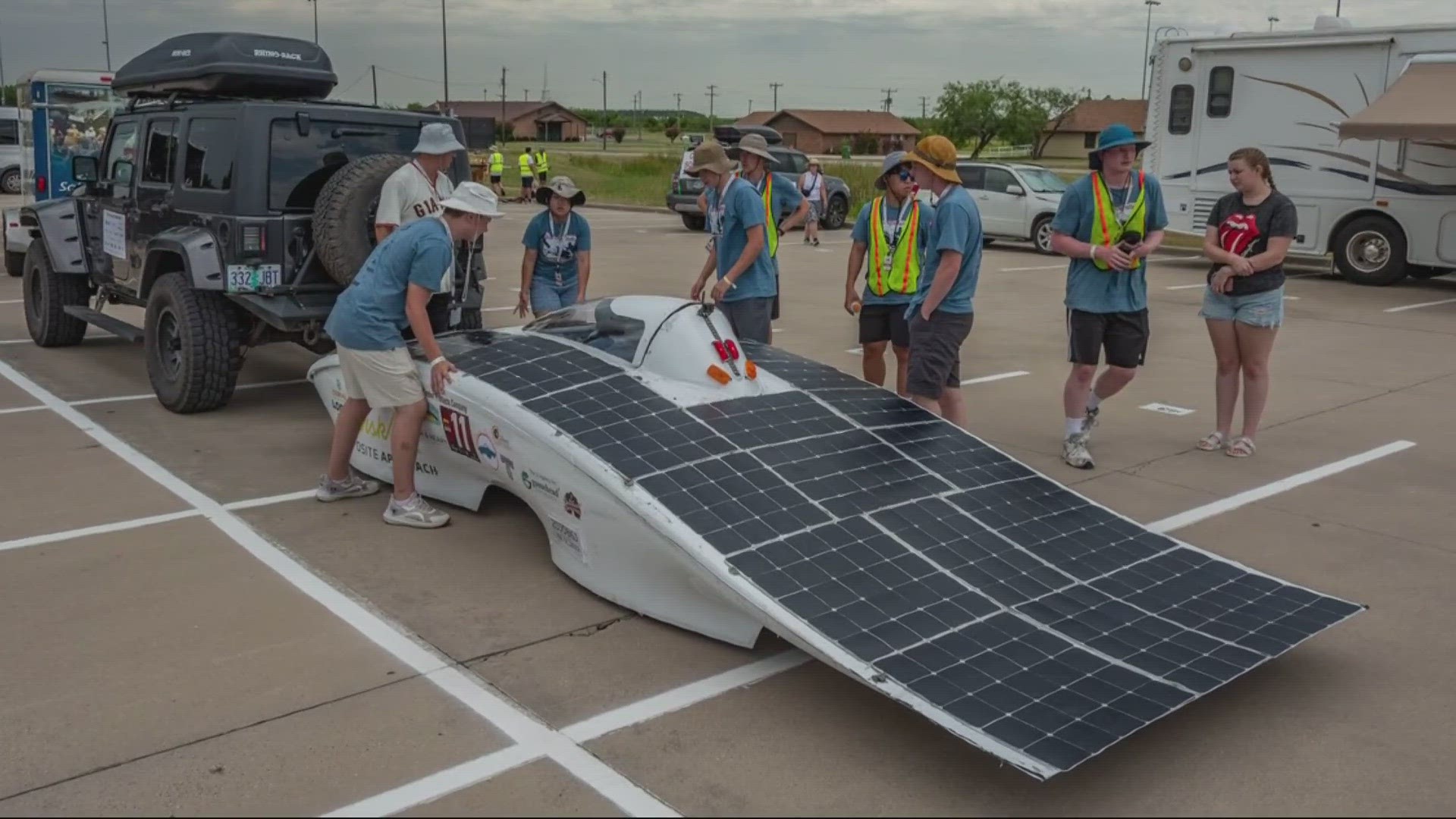 High school students in central Oregon built a solar-powered car from scratch and raced it in a national competition.