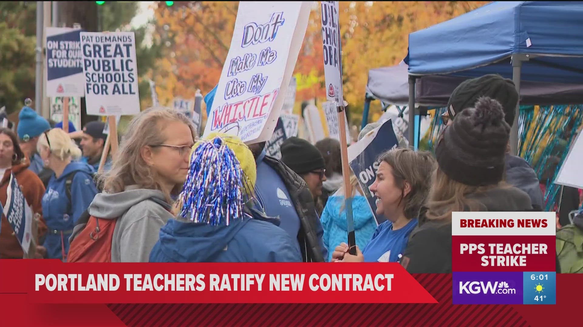 The Portland teachers union voted to ratify the tentative agreement Tuesday afternoon. A ratification vote from the school board is scheduled for Tuesday evening.