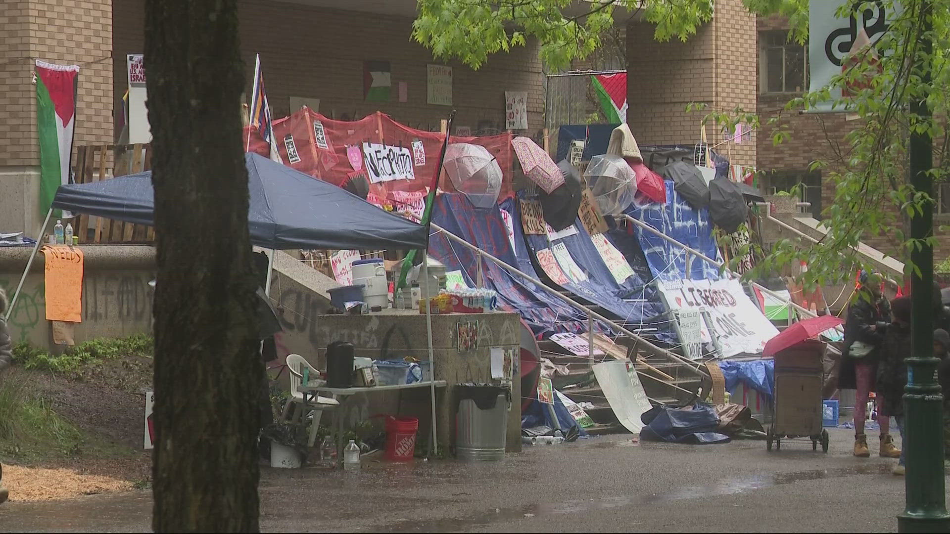 The Portland State University campus will remain closed on Wednesday as the protest continues.