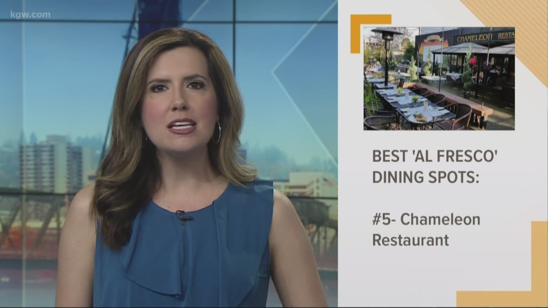 Sunrise anchor Nina Mehlhaf is KGW's in-house foodie. She lists her five favorite places to dine outside.