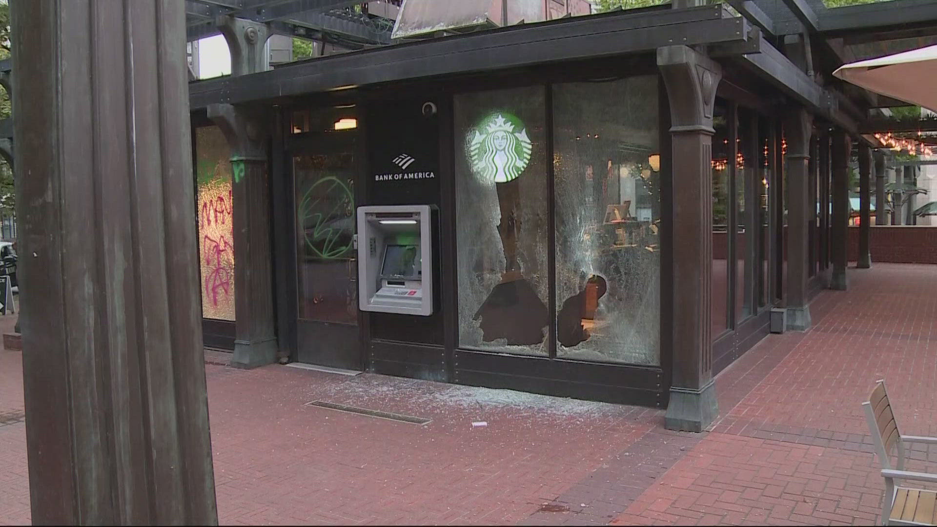 PSU also warned of police activity at the South Park blocks, asking people to avoid the area. Commercial-grade fire works were deployed causing damage to businesses.