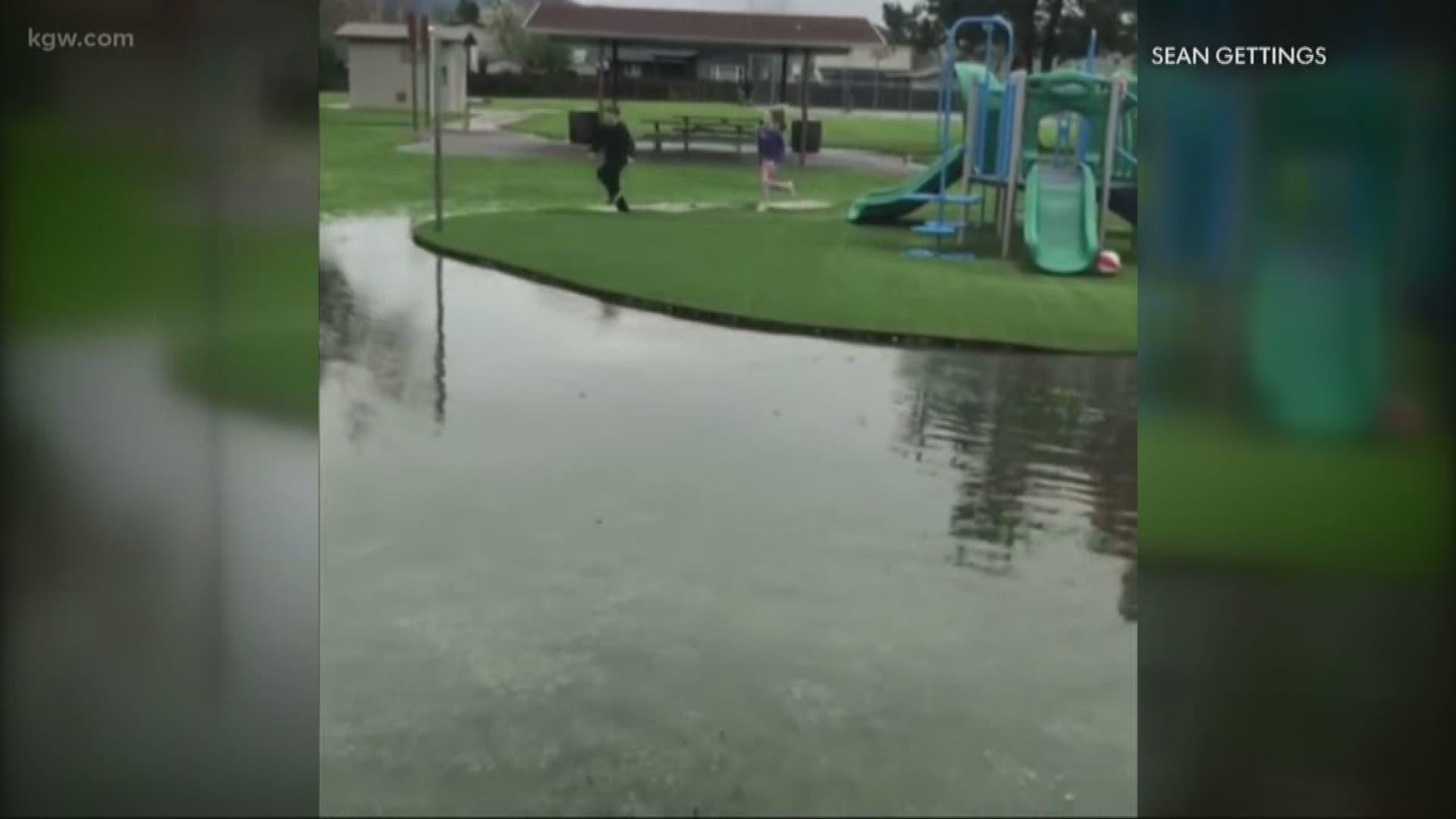 Viewers shared photos and videos of flooded parks after a weekend of heavy rain.