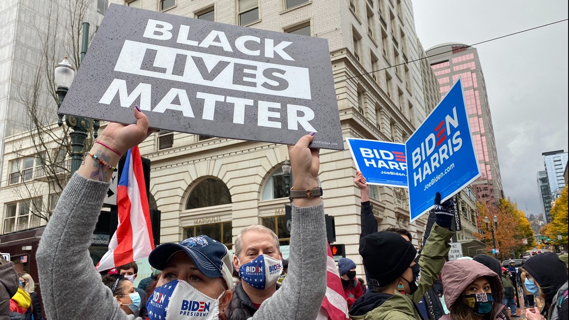 Biden-Harris celebration in downtown Portland | kgw.com