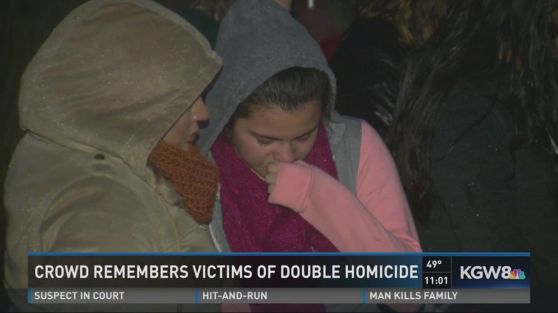 Crowd remembers victims of double homicide