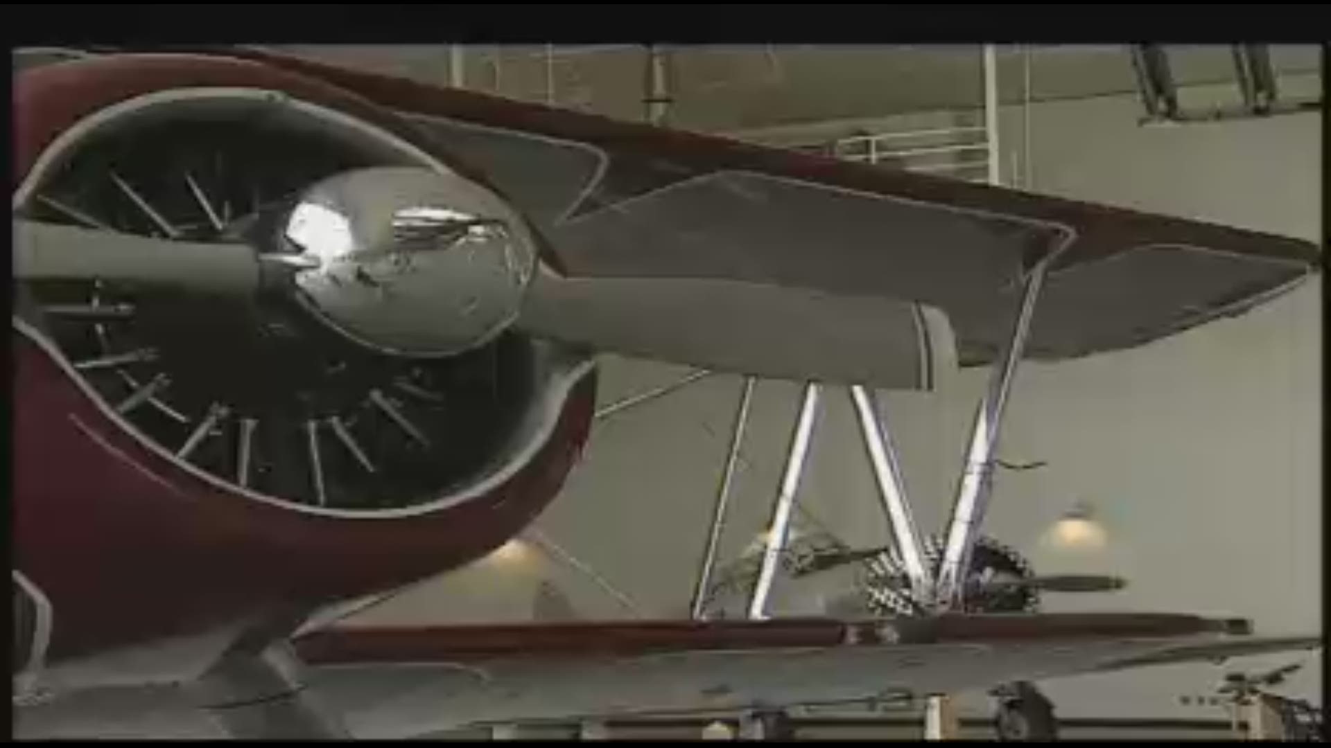 KGW archive video of dignitaries and aviation fans celebrating the opening of the Evergreen Aviation Museum.