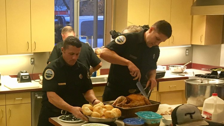 Portland firefighters return home in time for Thanksgiving