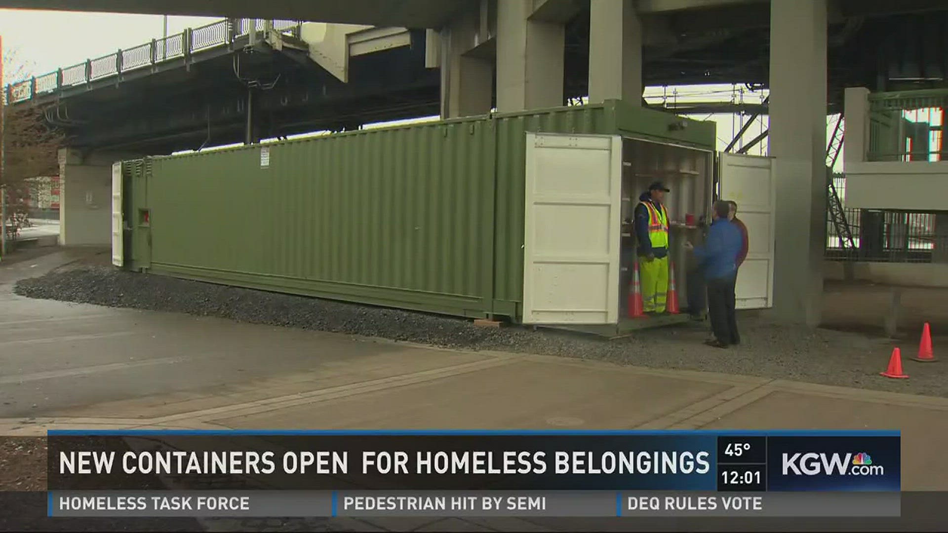 Containers open for homeless to store belongings during day | kgw.com