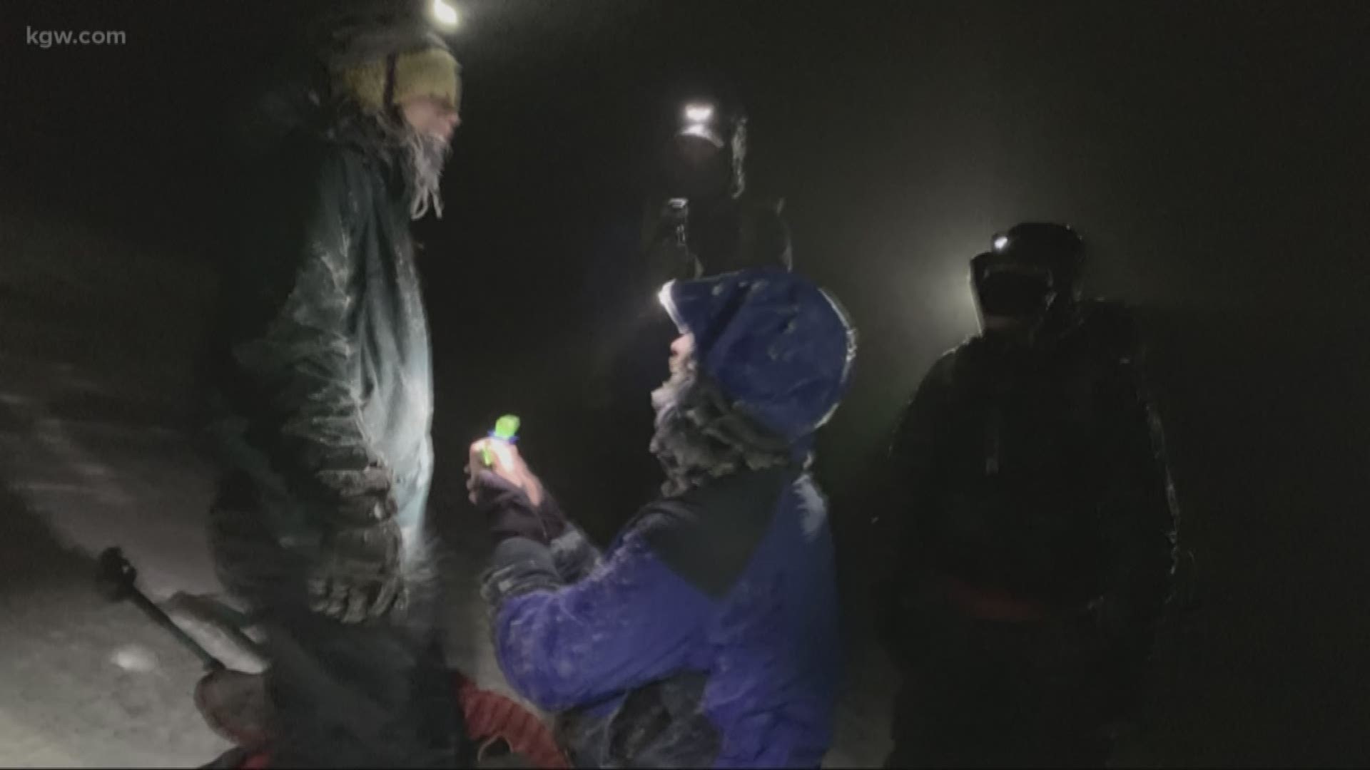 A proposal caught on camera 9,050 feet up Mount Hood.