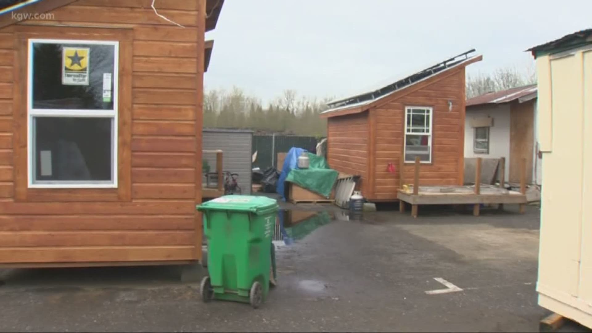 4 new tiny homes in Dignity Village.