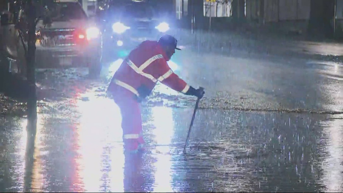 Power outages and heavy rain leave thousands in the dark Tuesday morning