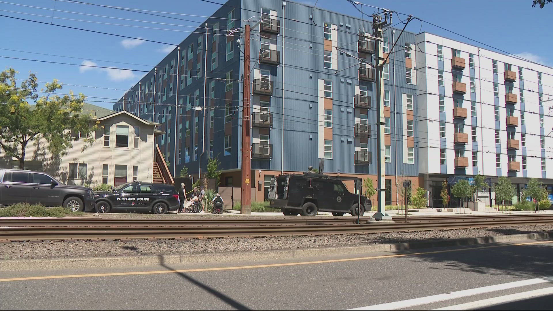 Man arrested after climbing onto East Portland apartment roof | kgw.com