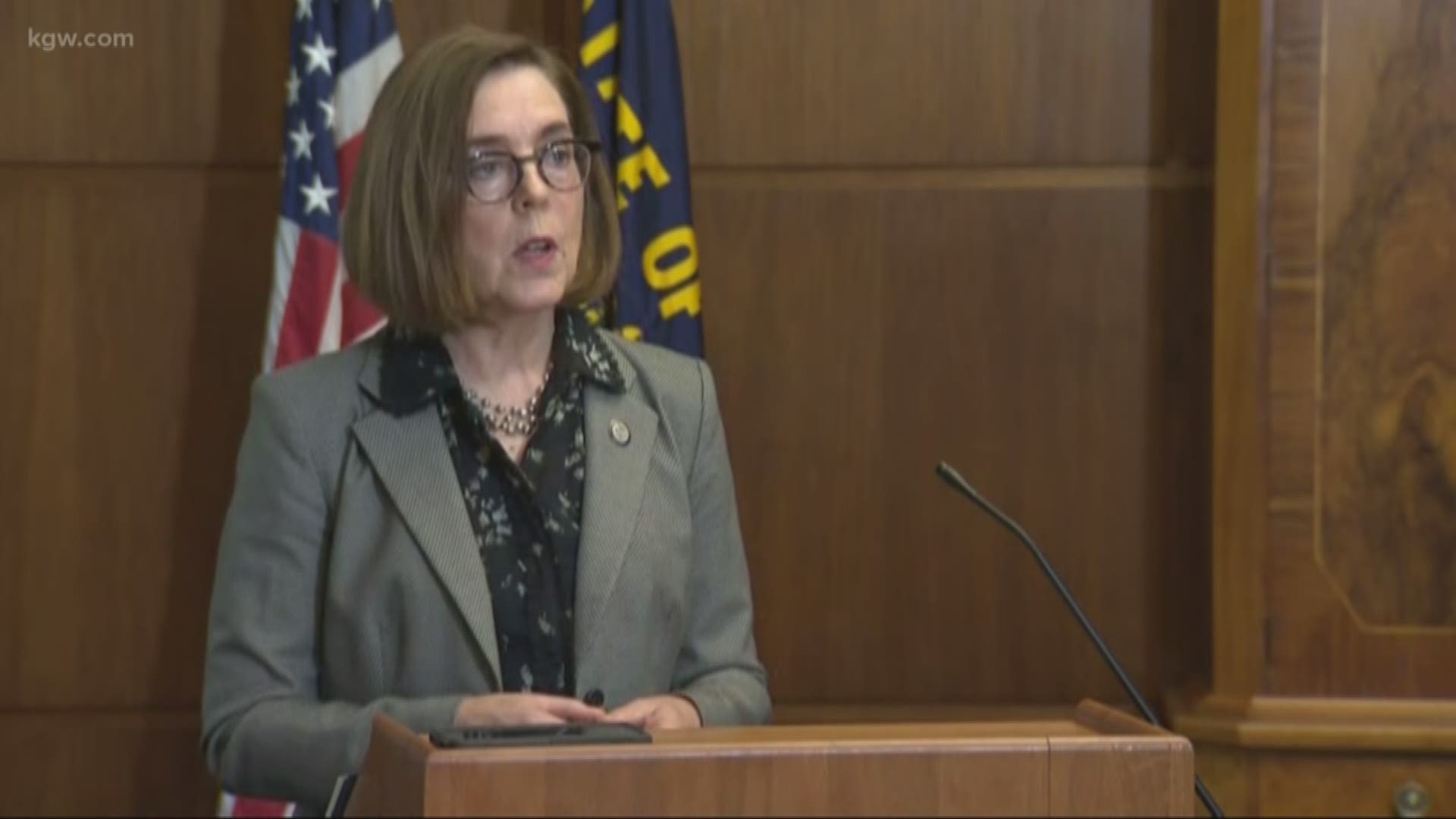 Oregon Governor Kate Brown said she’s prepared to use her executive powers to lower carbon emissions.
