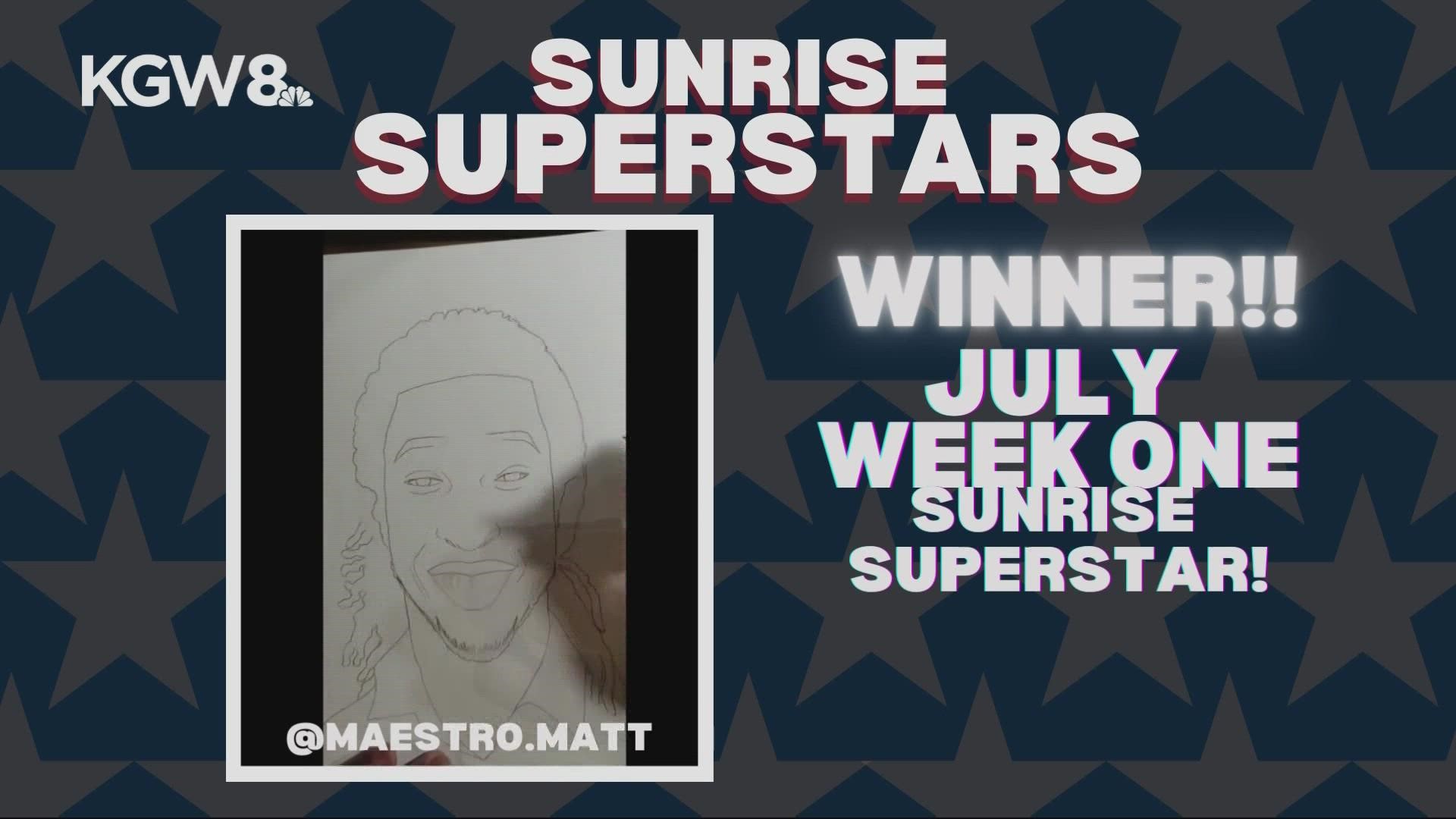 Artist Matthew Thomas has the chance to compete for the grand finale prize of performing on KGW News at Sunrise.