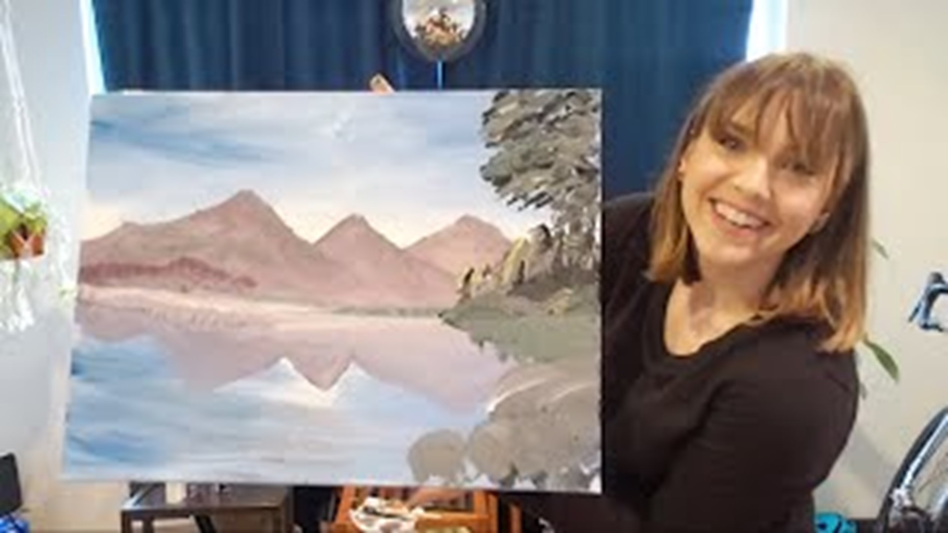 I attempted a Bob Ross painting tutorial while social distancing