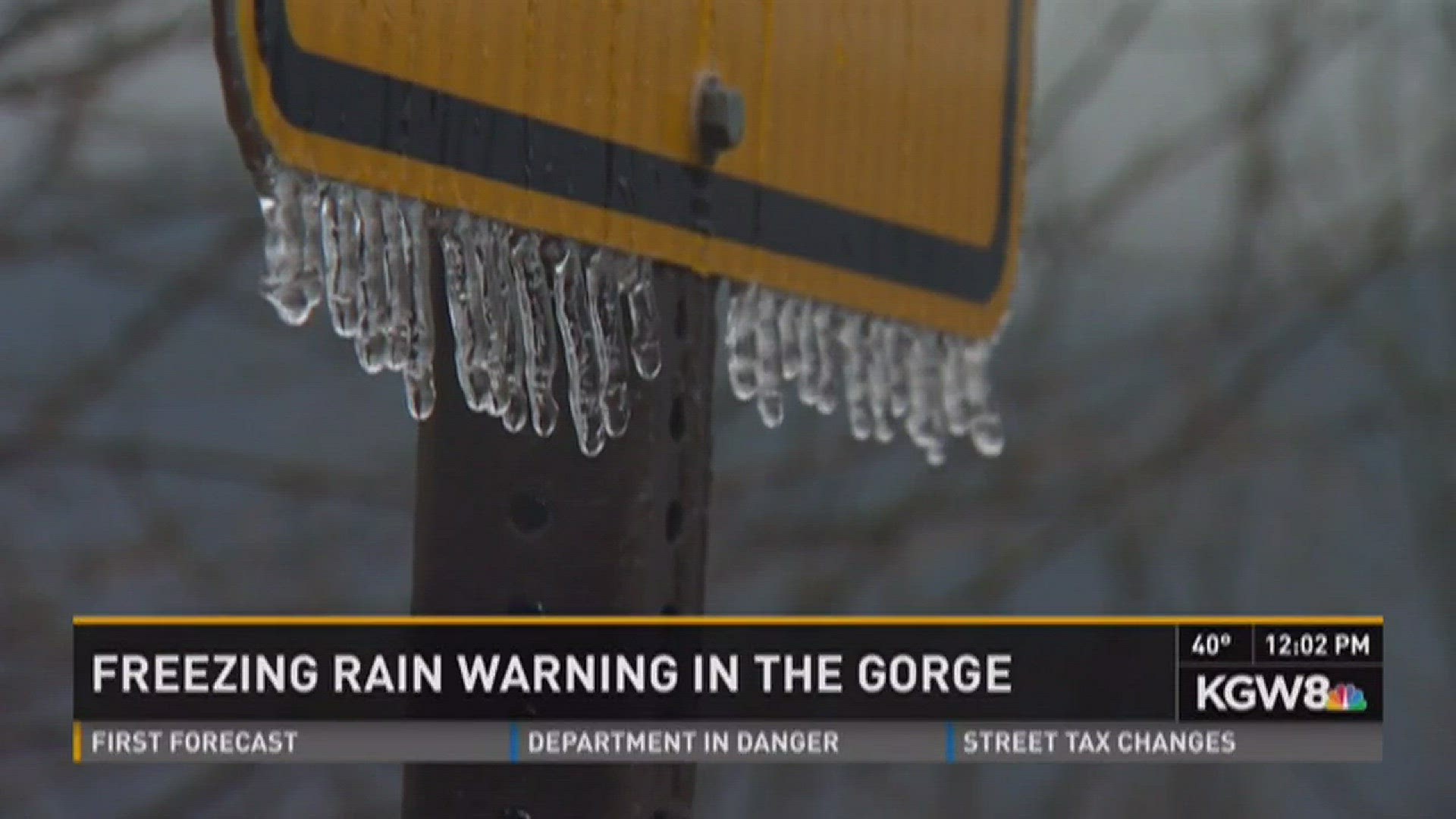 Freezing rain, ice hits Gorge