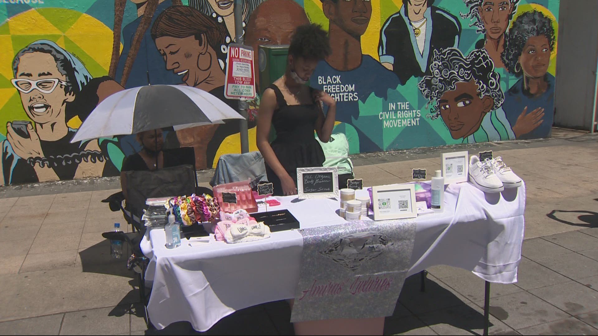 The Numberz FM, a Black-led community radio station in Portland, hosted an event Saturday in Old Town to mark the first federally recognized Juneteenth.