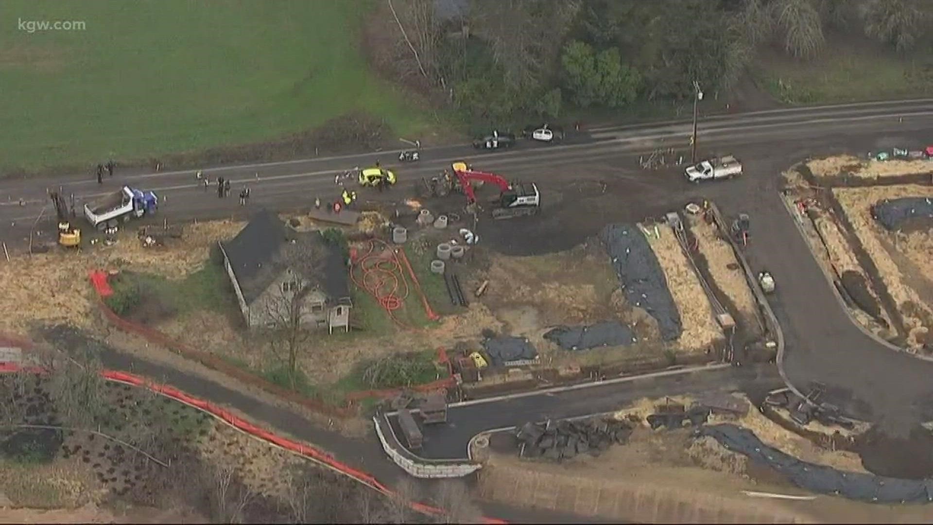 Car crashes in construction zone in Sherwood
