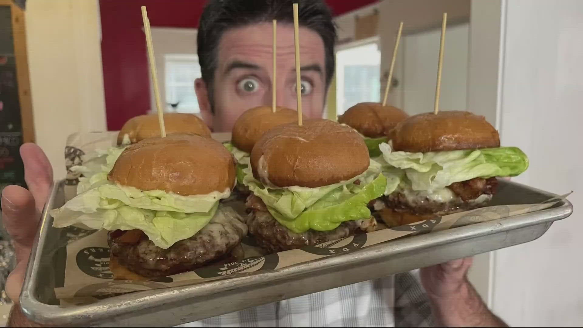 What makes a great cheeseburger? Drew Carney checked out the menu at PDX Sliders for National Cheeseburger Day on Sept. 18.
